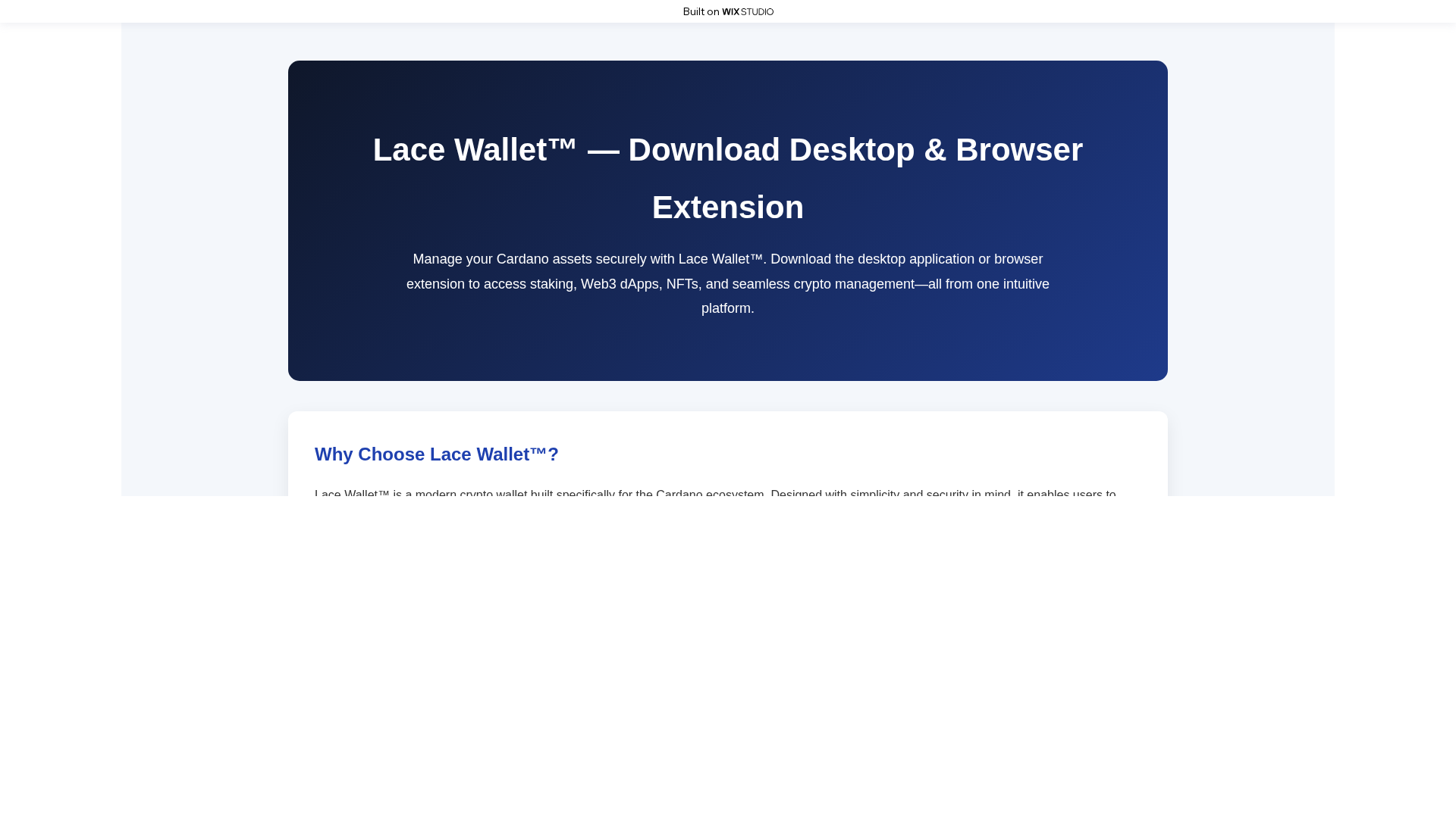 Screenshot of homepage-laceio.wixstudio.com