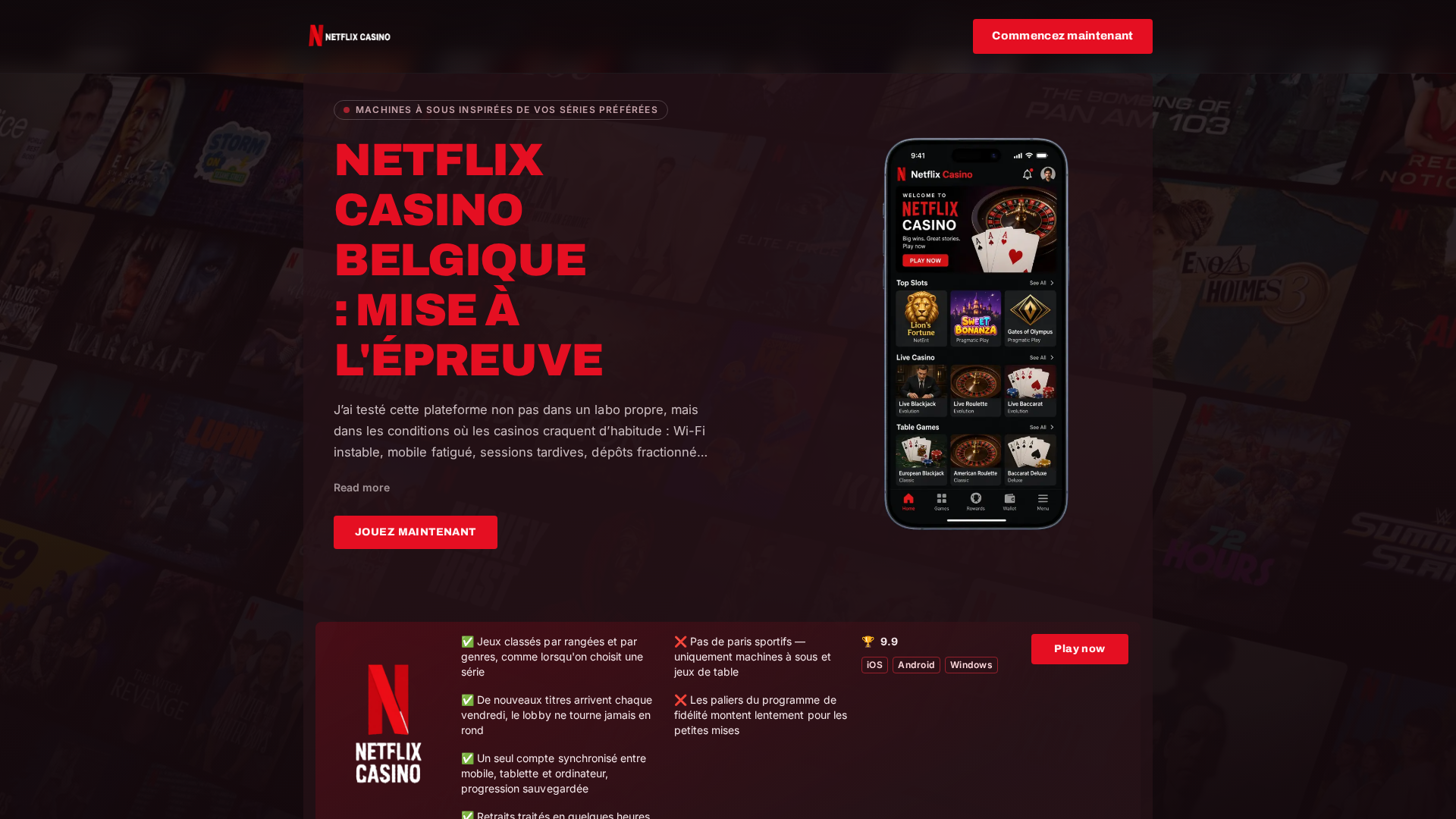 Screenshot of www.netflixcasinobelgique.com