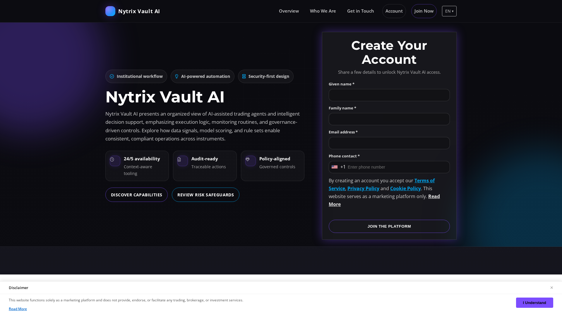 Screenshot of nytrixvaultai-app.com
