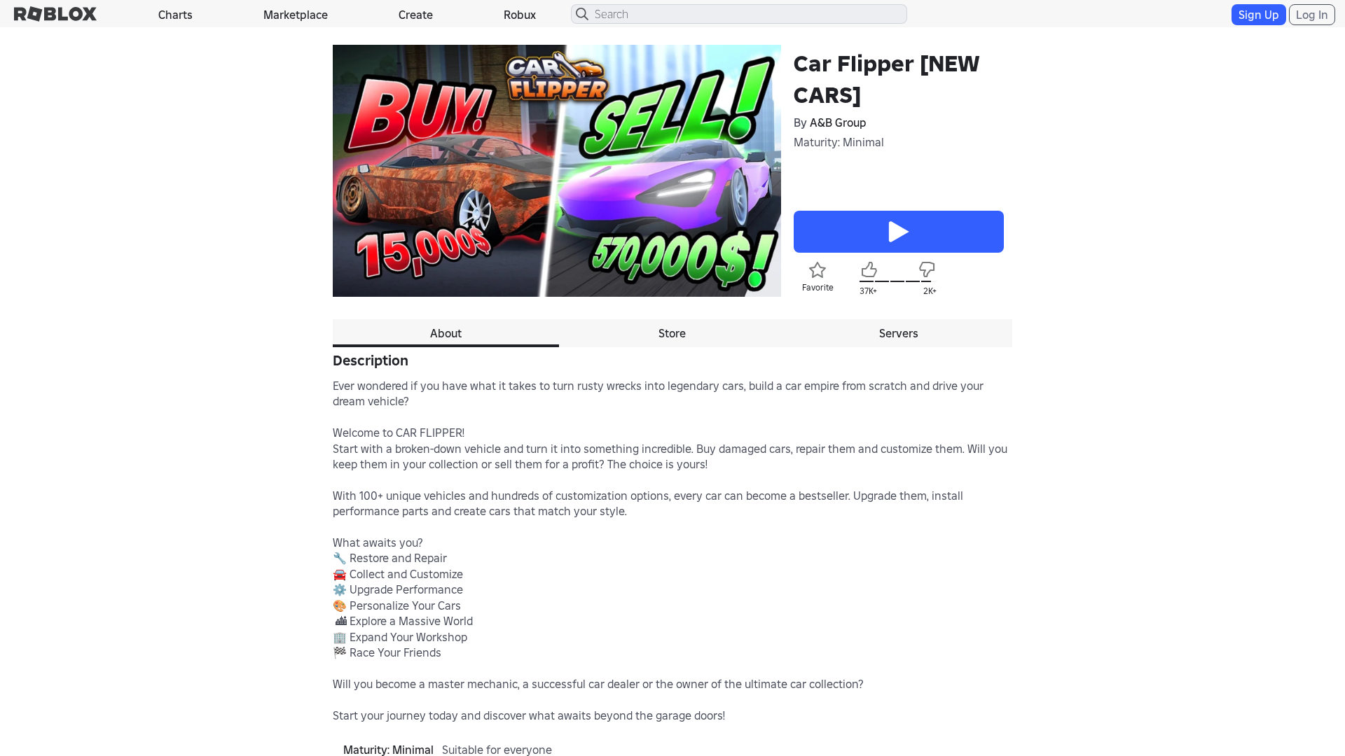 Screenshot of www.roblox.com.bn