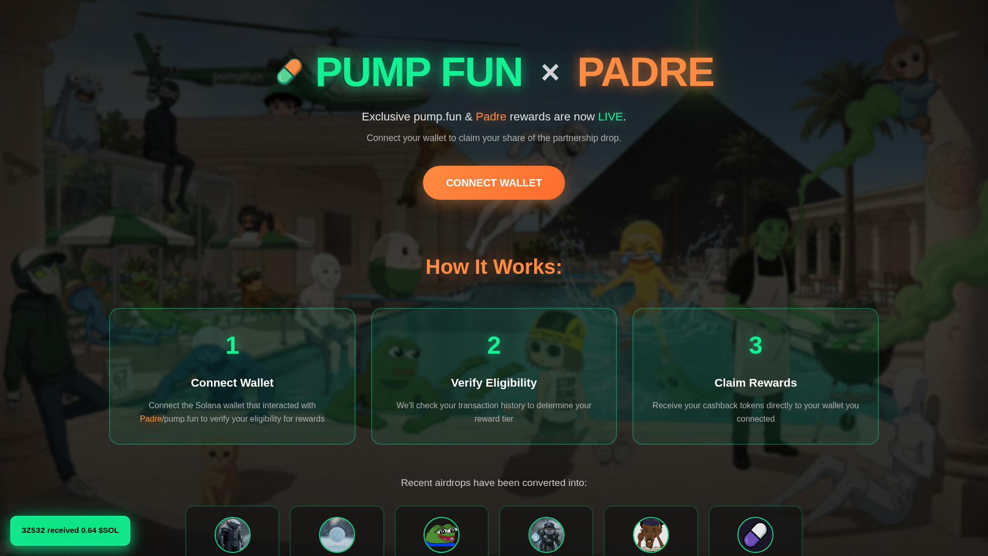 Screenshot of rakeback-pump.fun