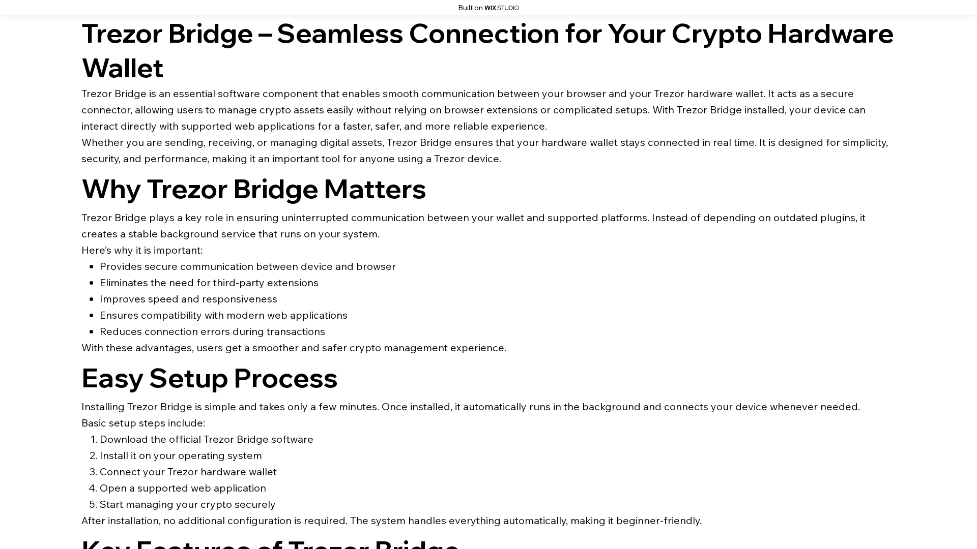 Screenshot of faqs-bridge-cloud.wixstudio.com