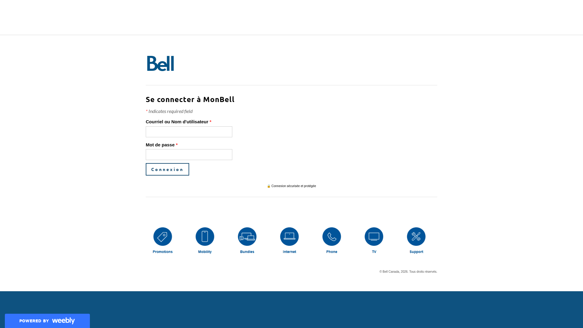 Screenshot of myonlinebellfacturation.weebly.com