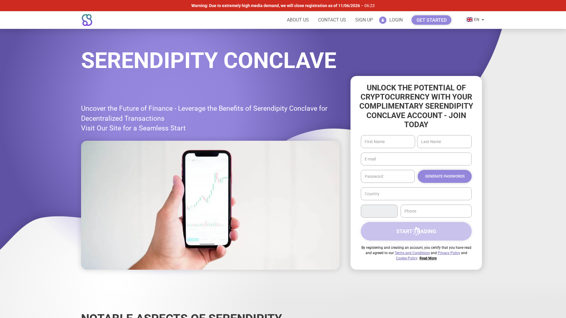 Screenshot of serendipityconclaveplatform-com.financecryptoworld.com