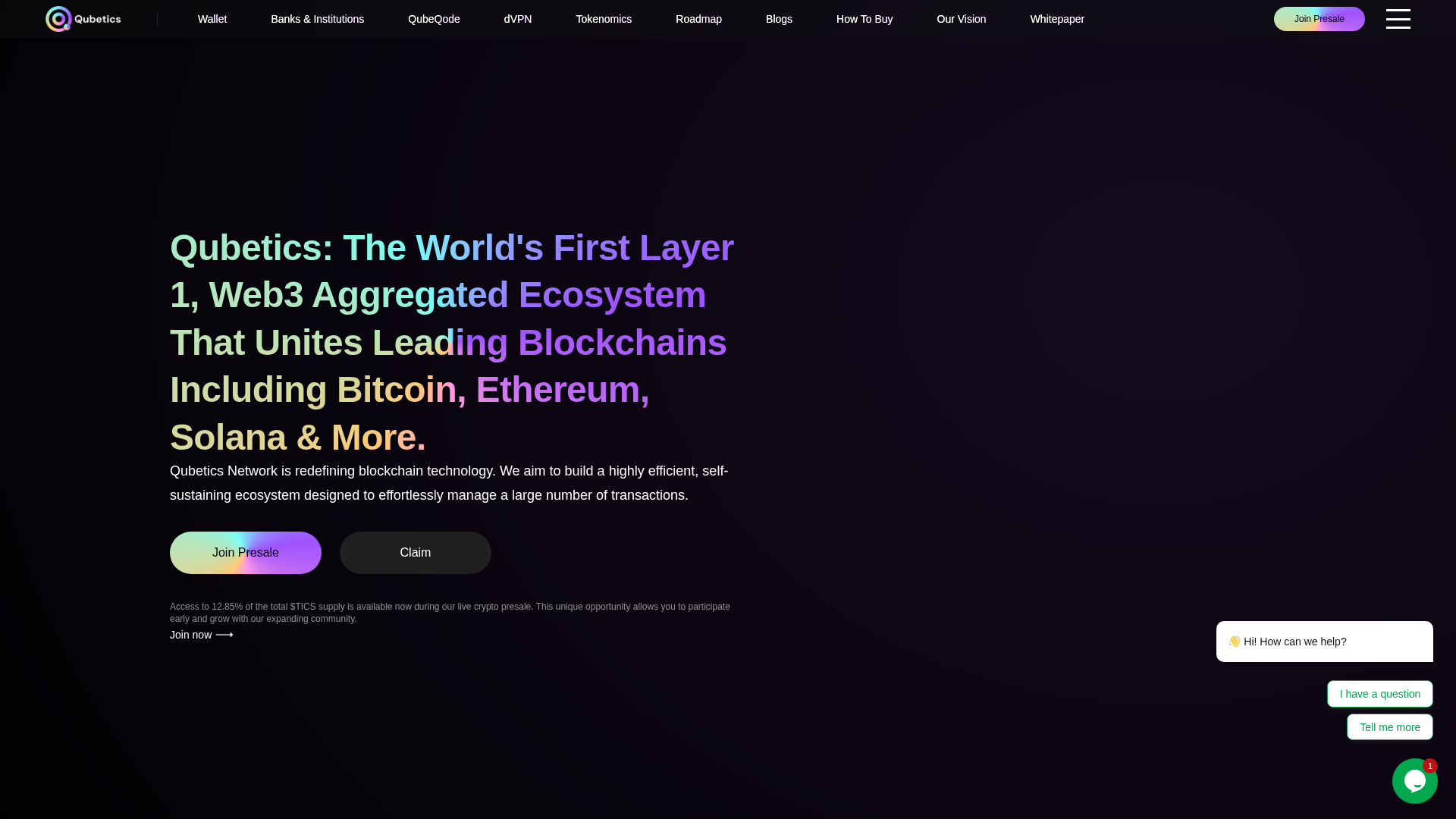 Screenshot of qubetics-sale.pages.dev