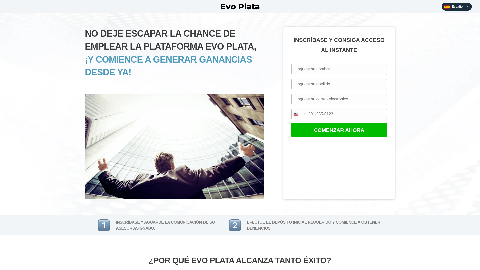 Screenshot of evoplataapp.com