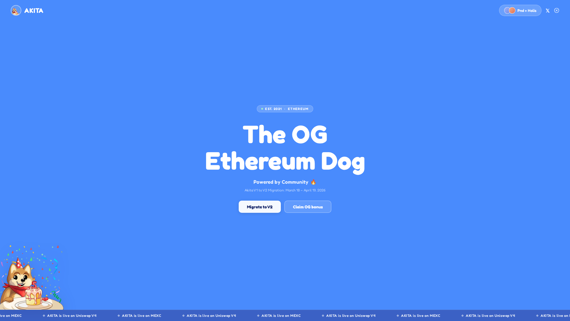 Screenshot of akitaredeem.live