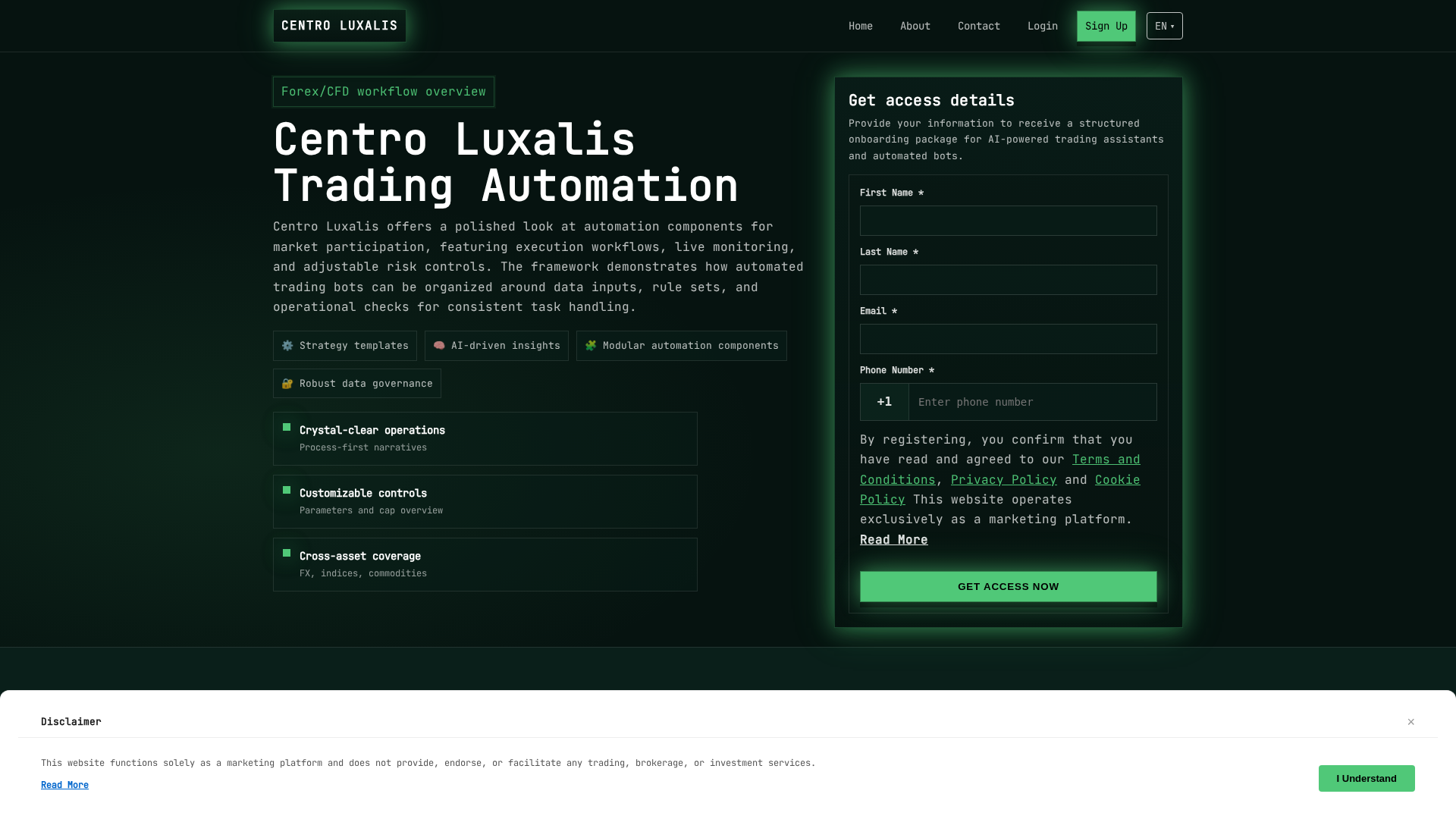 Screenshot of centroluxalis.pro