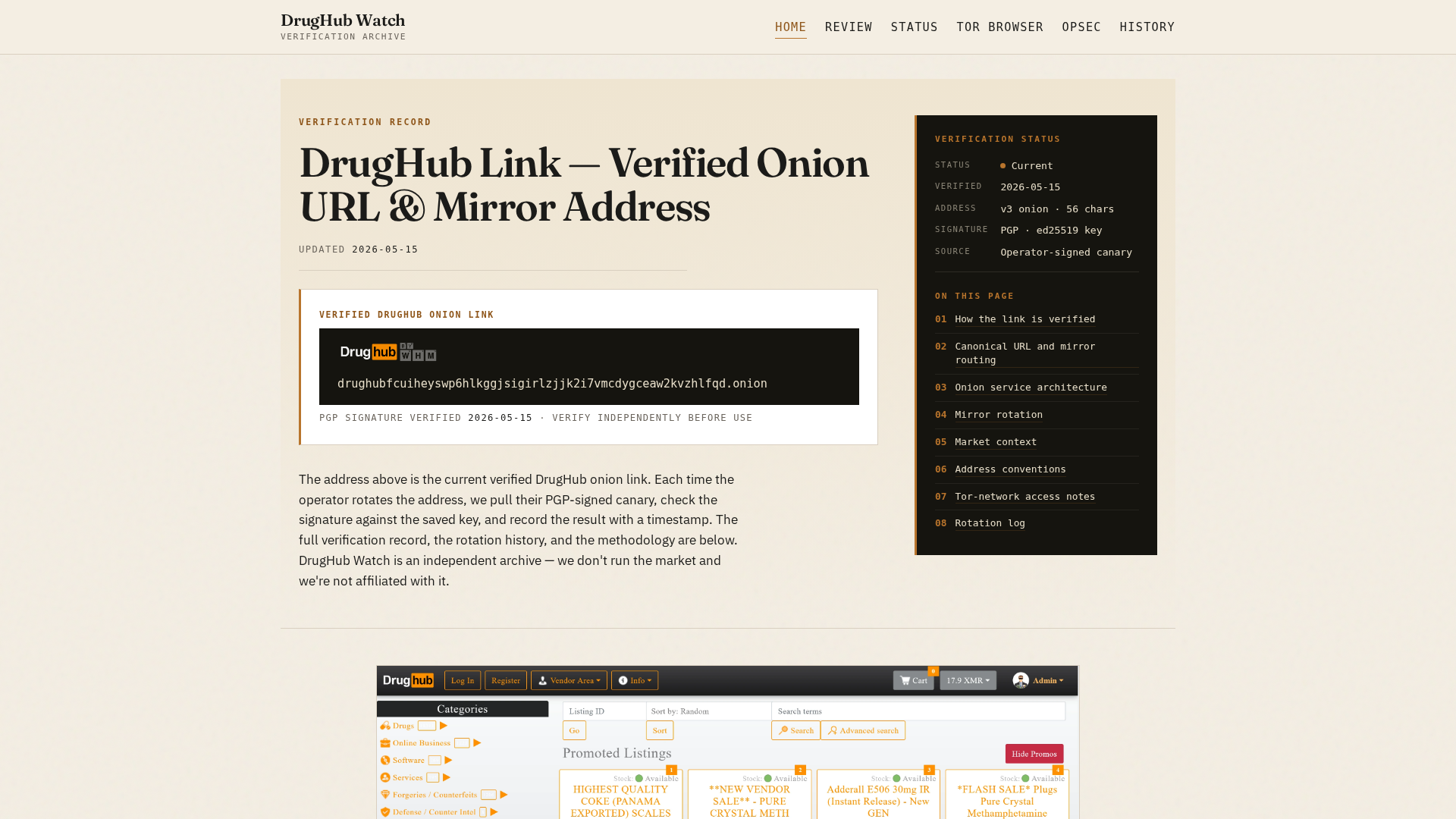 Screenshot of drughubwatch.com