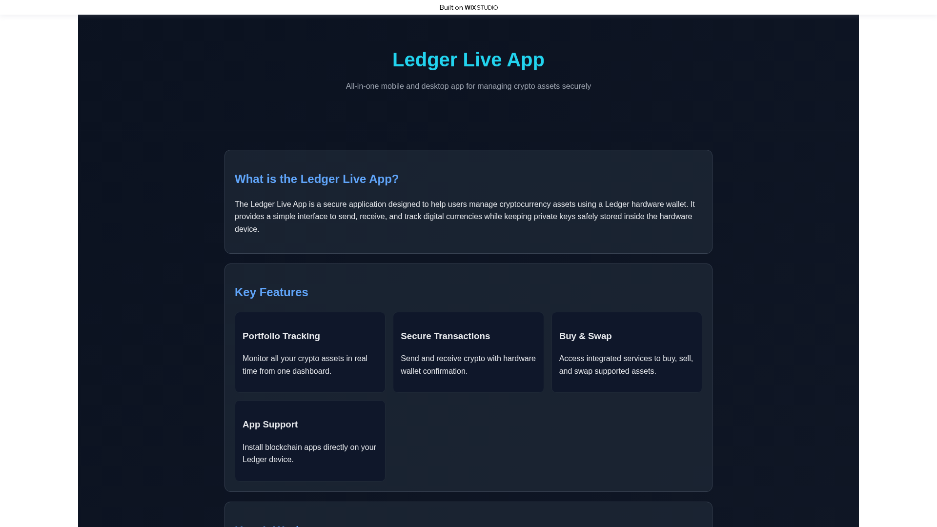 Screenshot of home-liveapp.wixstudio.com