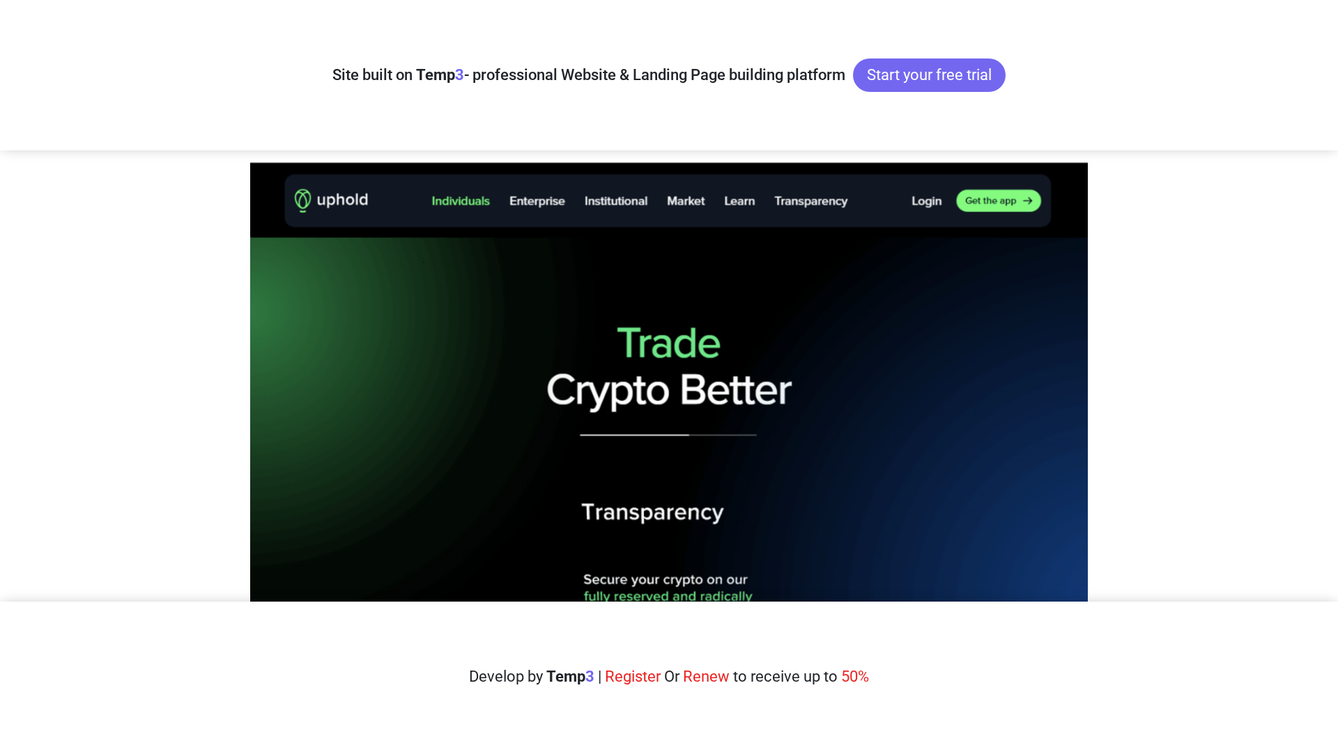 Screenshot of portal-login-up-hold.tem3.io