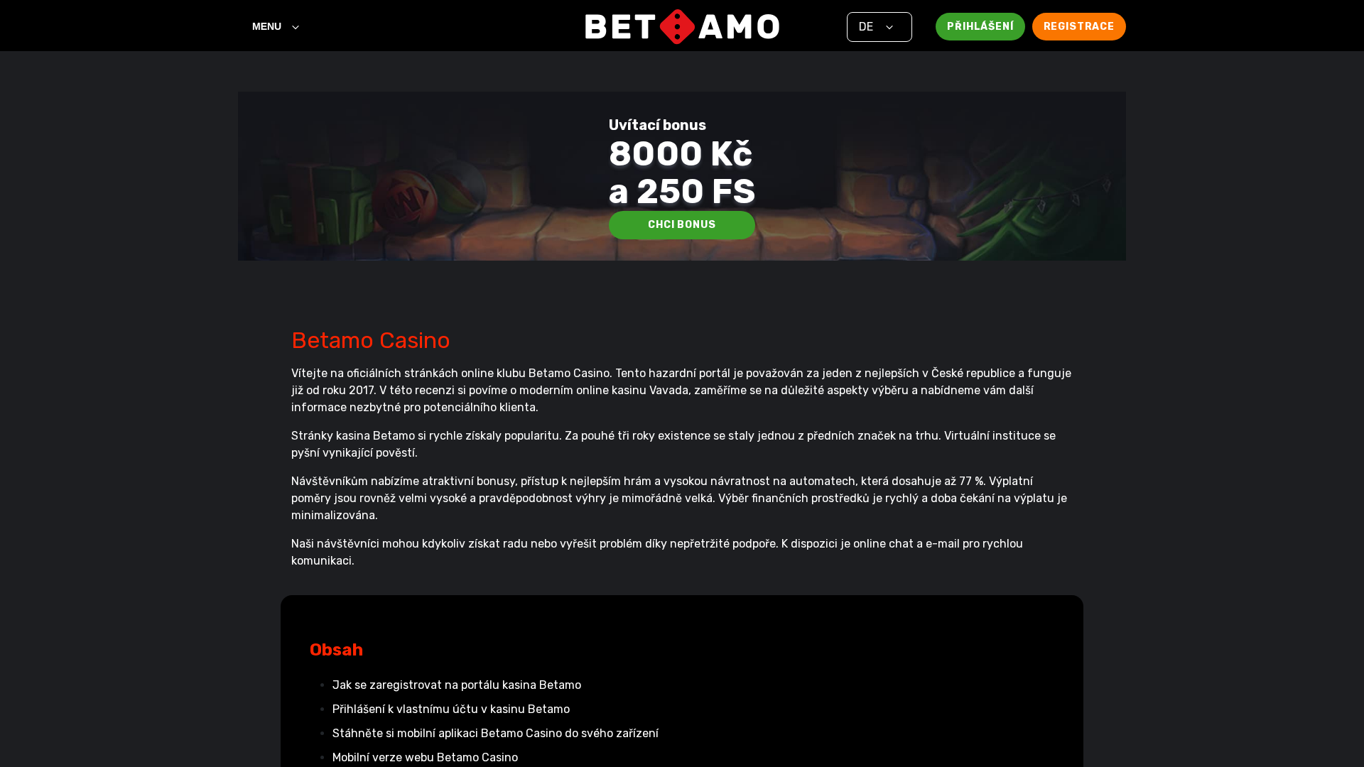 Screenshot of betamo-casino-cz.com