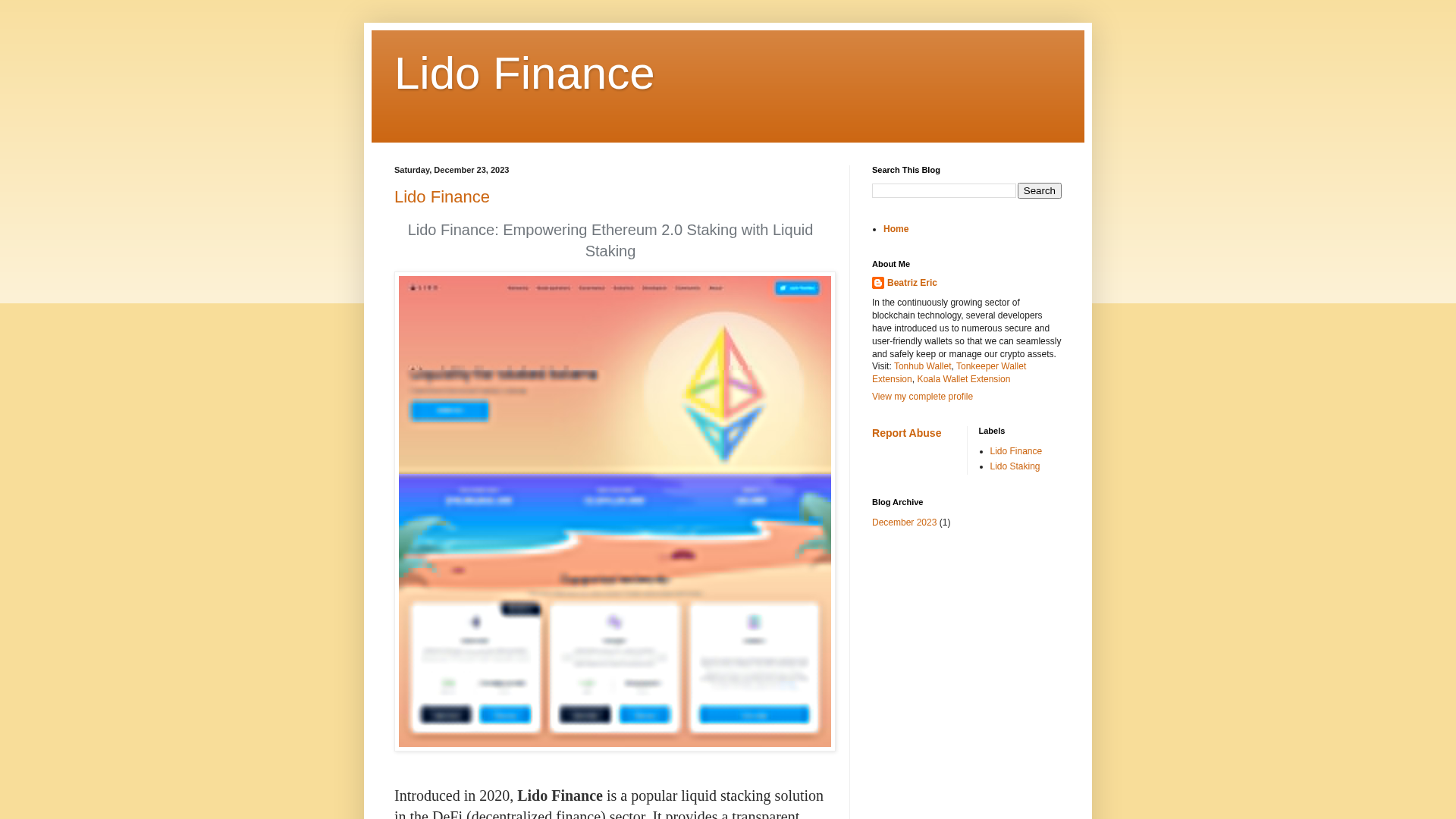 Screenshot of lidofinance.blogspot.com