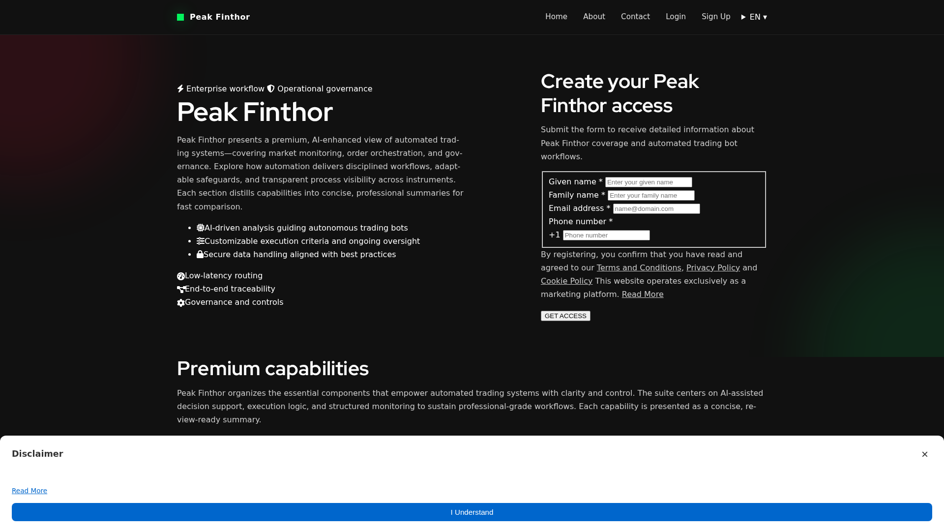 Screenshot of peakfinthor.digital