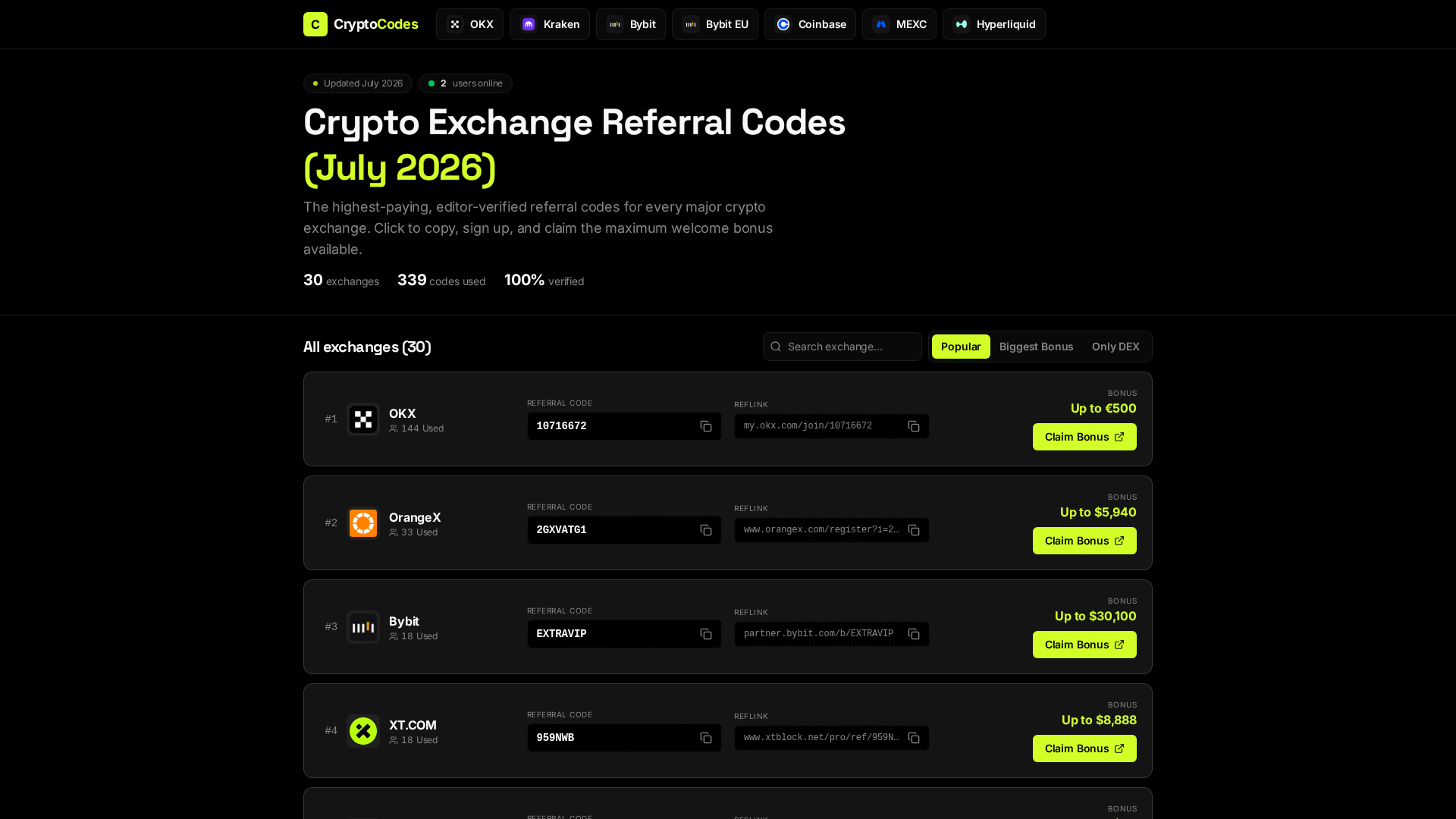 Screenshot of kucoin.codes