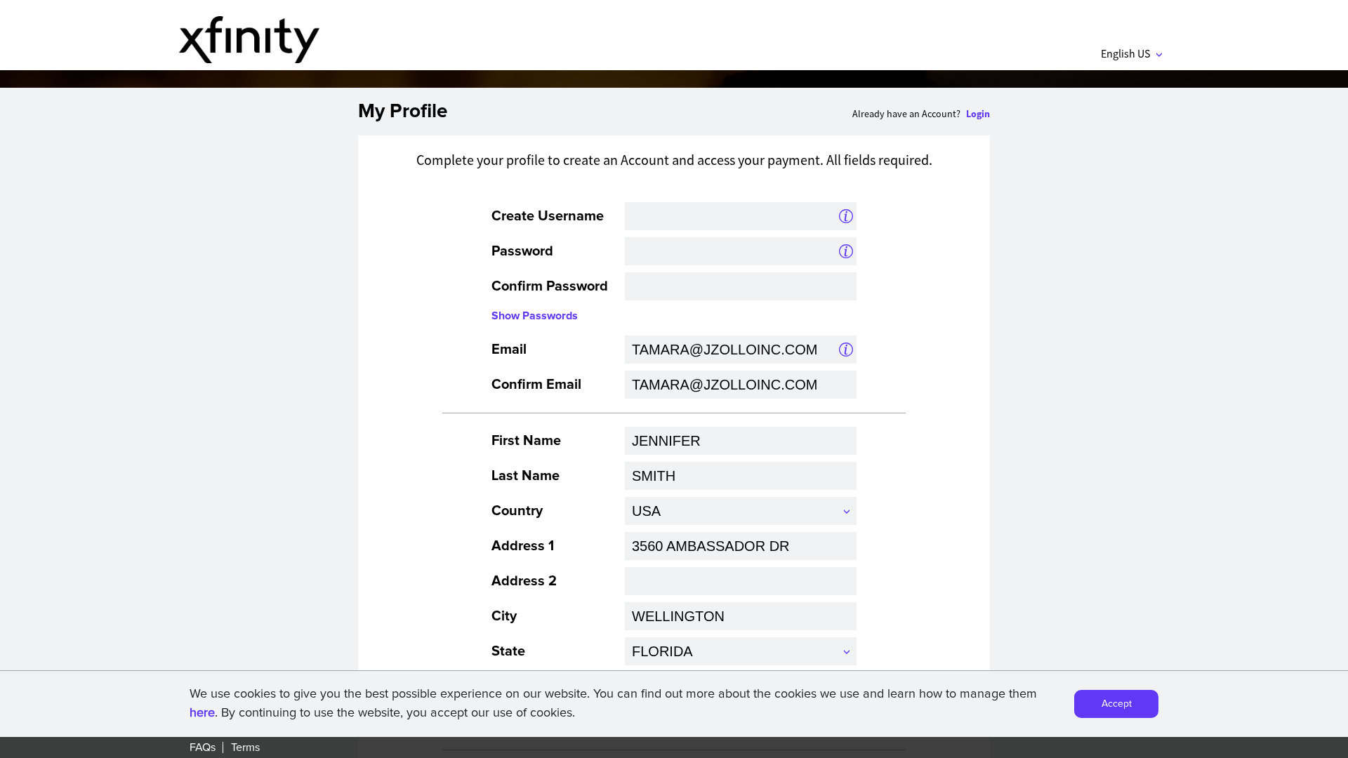Screenshot of xfinityrefunds.com
