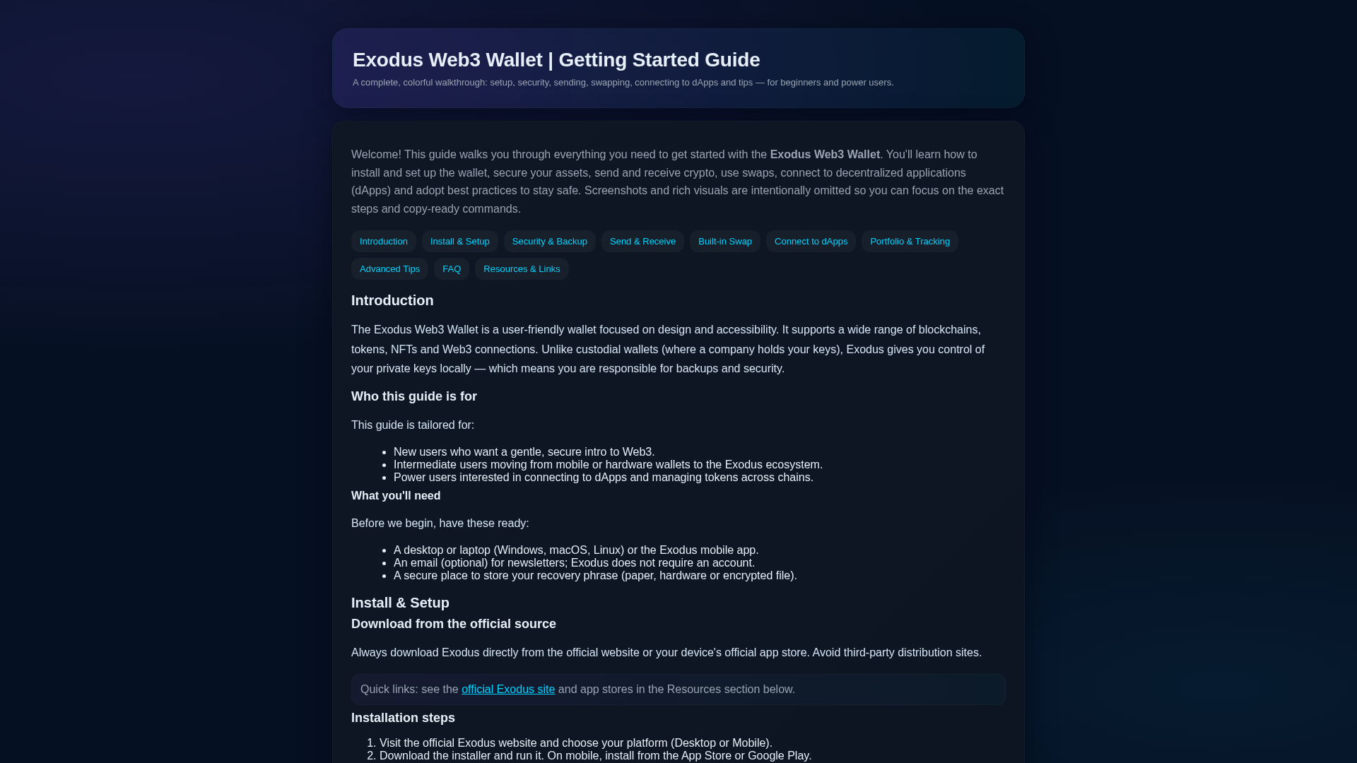 Screenshot of exodu-s-web3.pages.dev