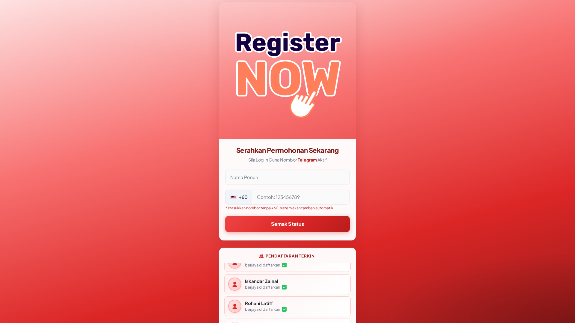 Screenshot of register-now.ap-gd.com