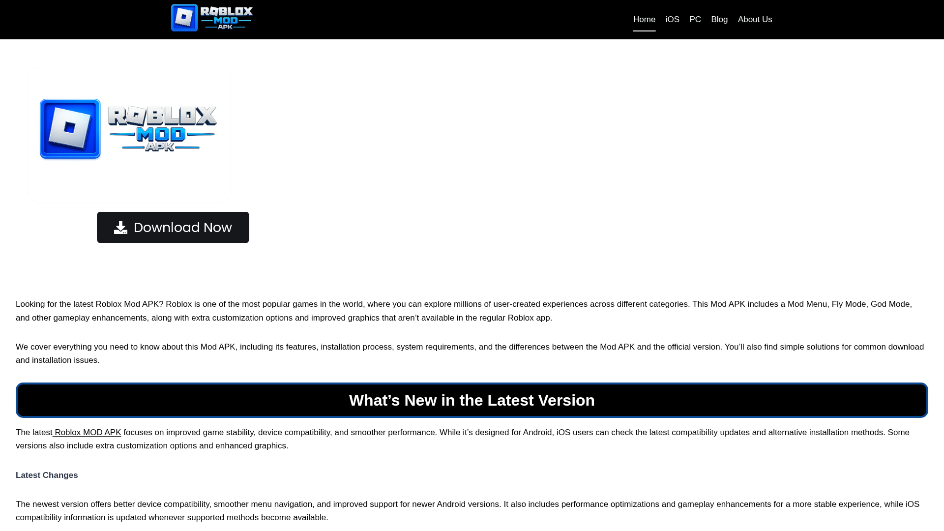 Screenshot of modrobloxapk.com