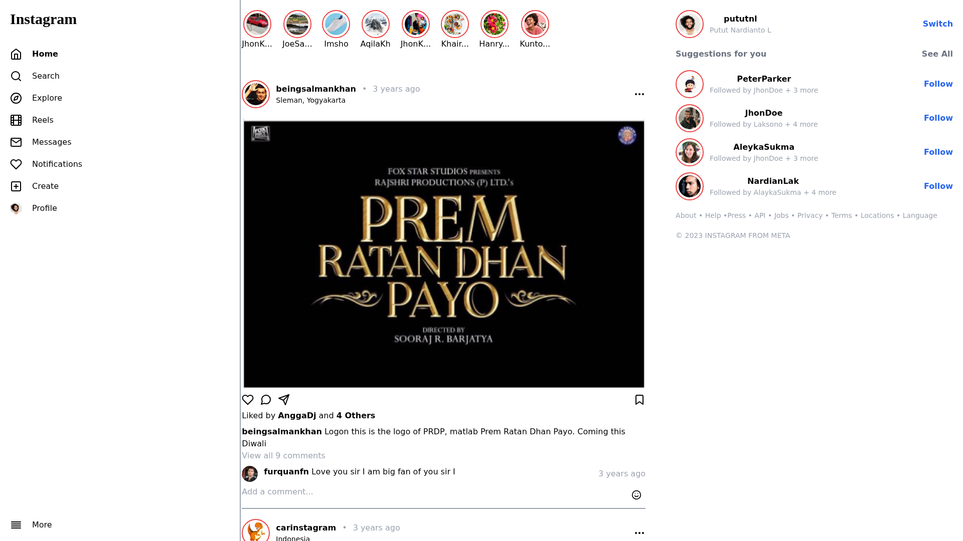 Screenshot of dummy-homepage-instagram.vercel.app