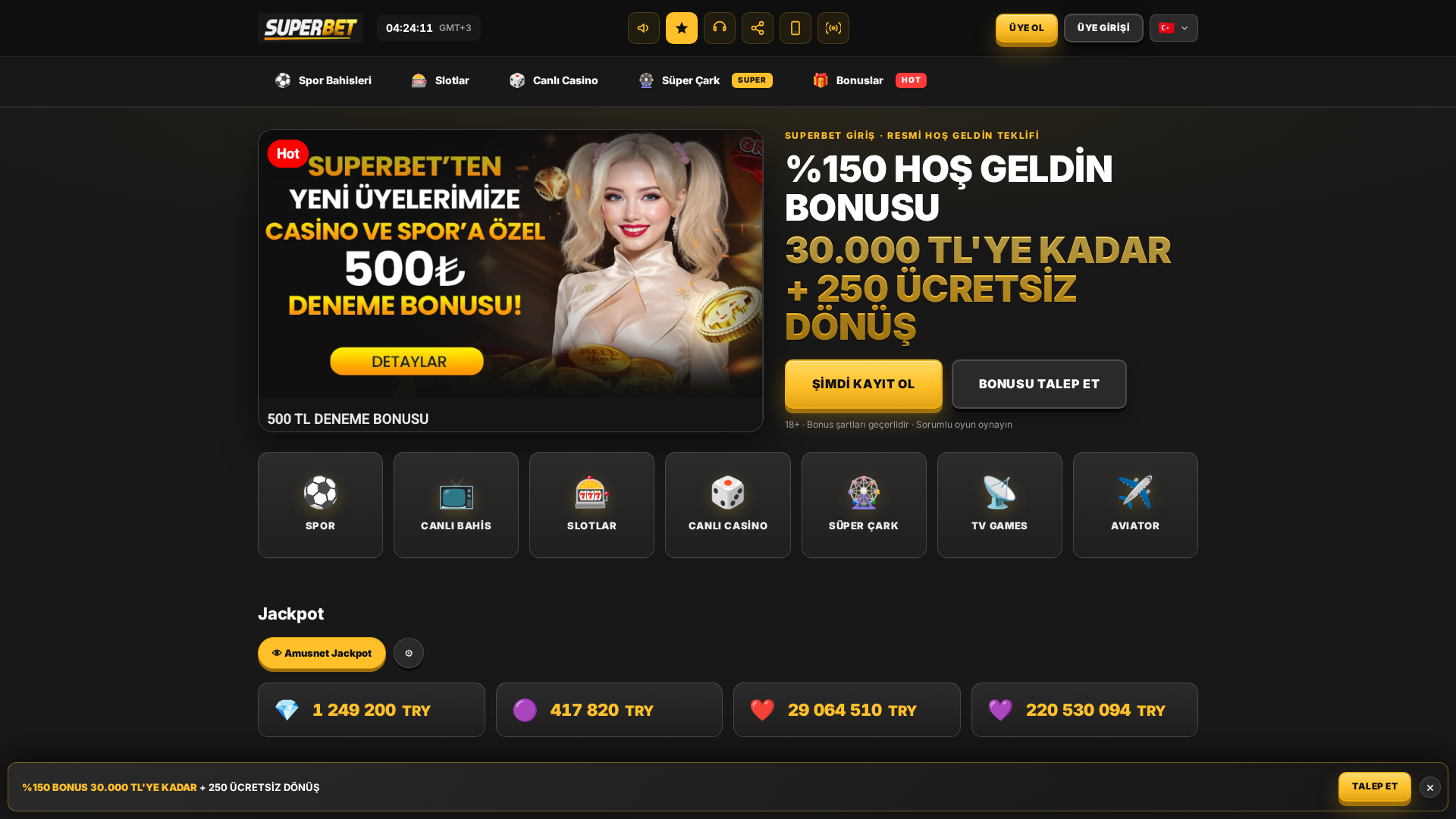 Screenshot of superbet-casino-giris.com