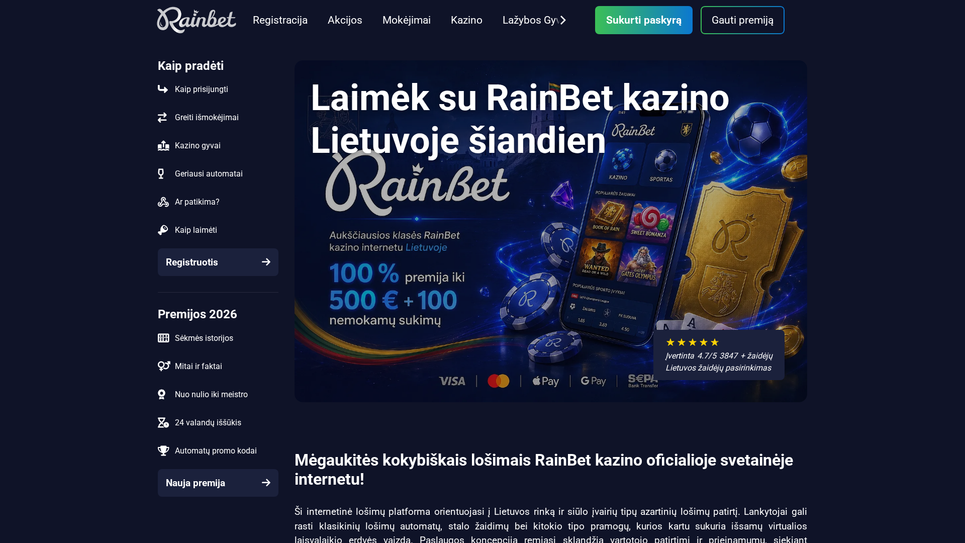 Screenshot of rainbetcasino-lt.org
