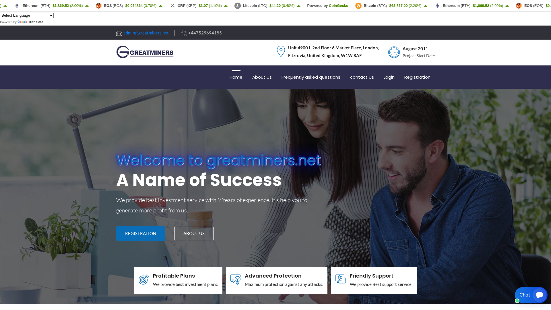 Screenshot of greatminers.net