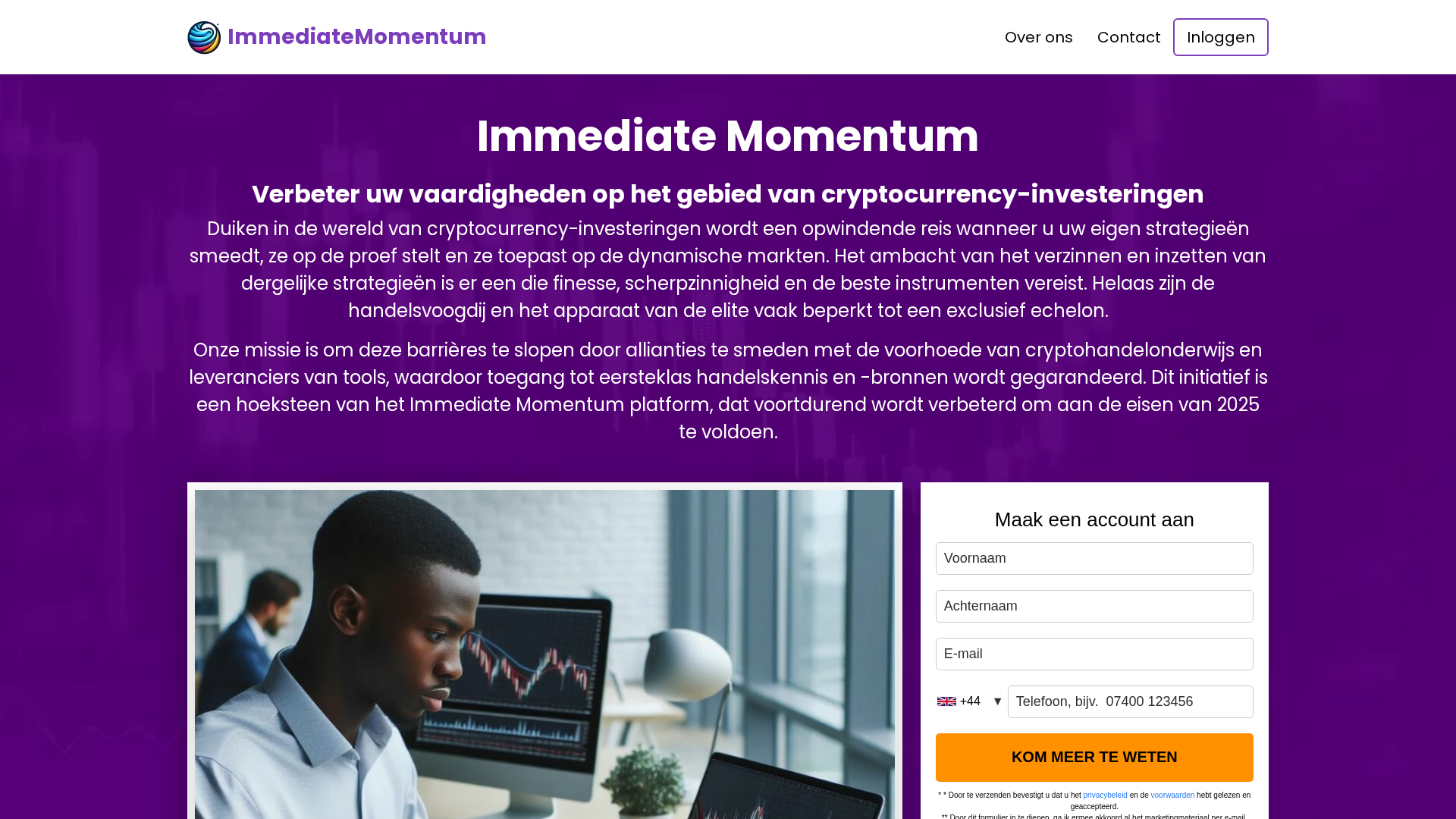 Screenshot of immediatemomentum.nl