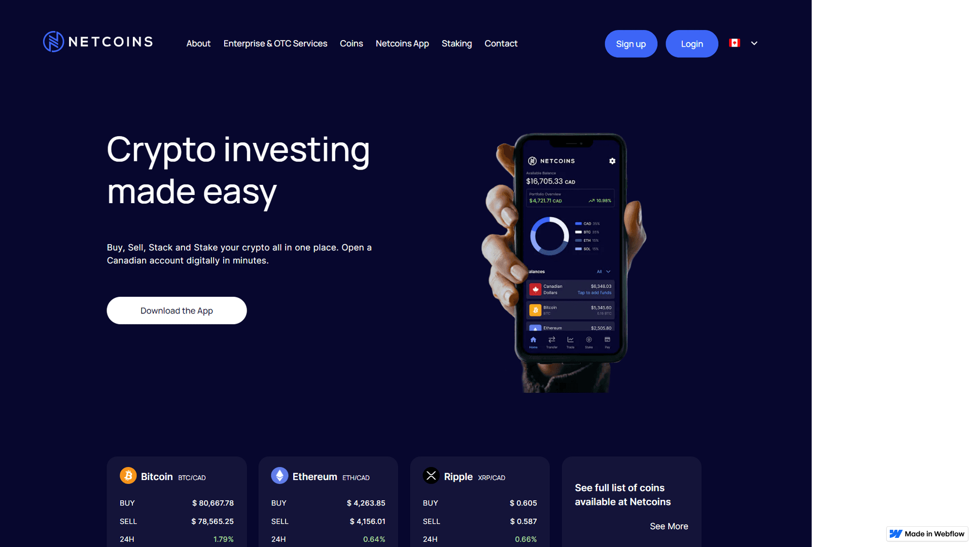 Screenshot of sso-en-netcoins--com---cdn-nn-uath.webflow.io