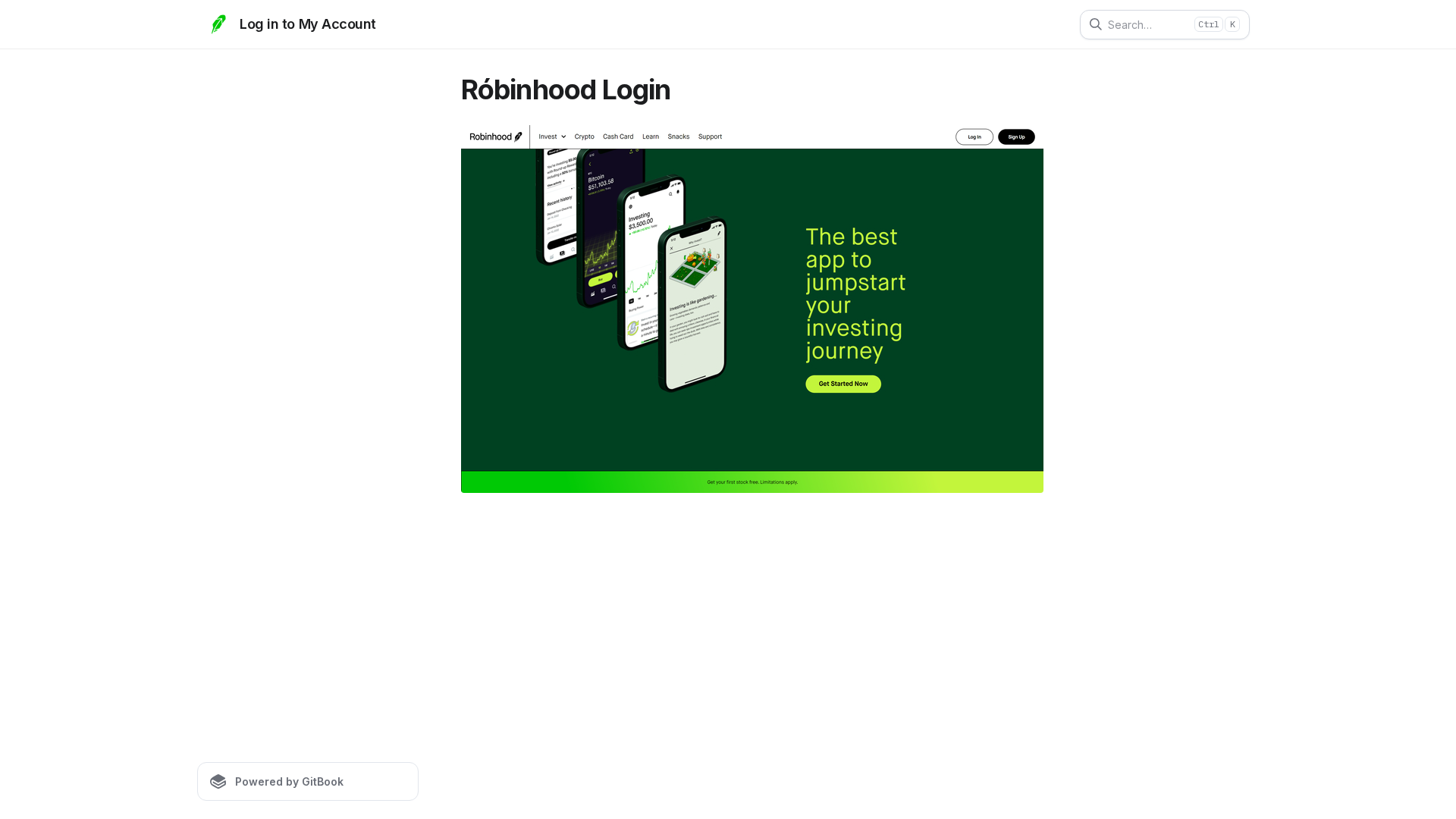 Screenshot of robinhooldogin.gitbook.io