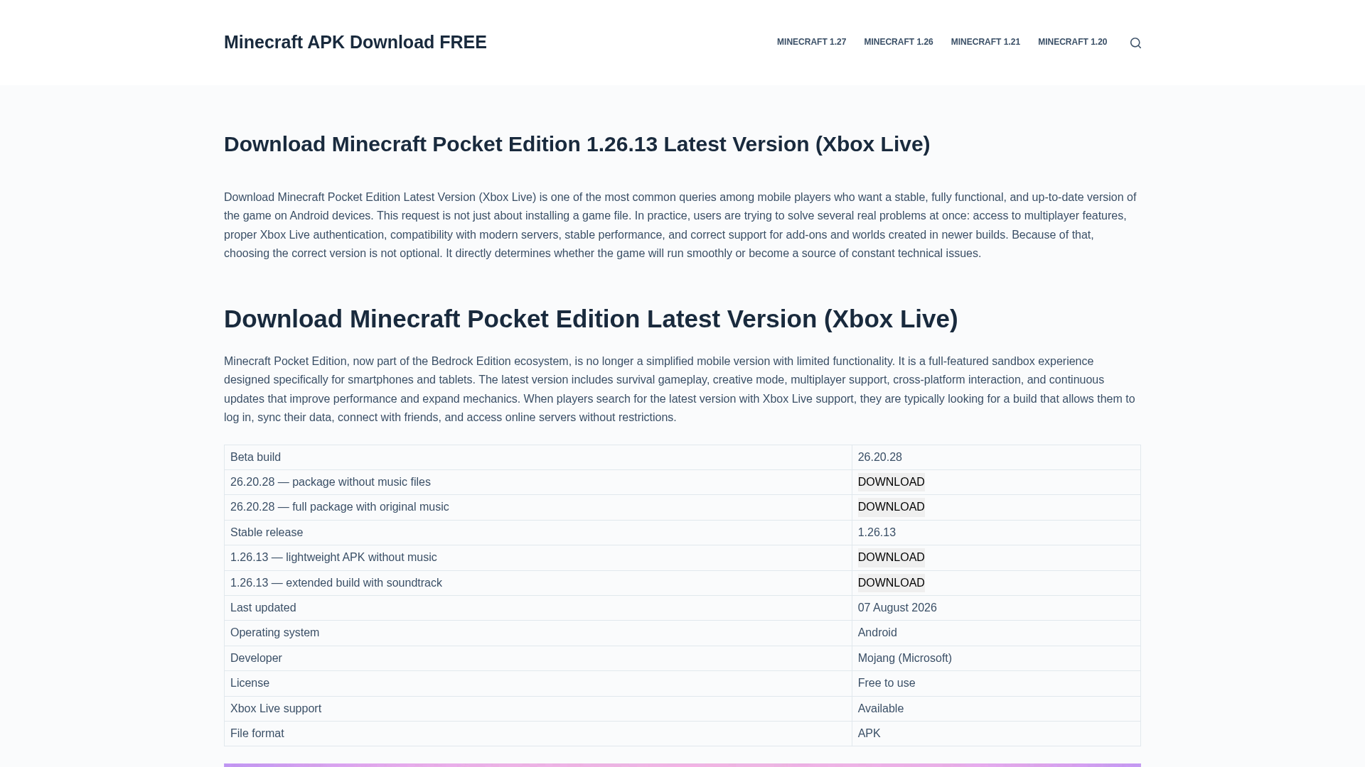 Screenshot of minecraft-apk-download.org