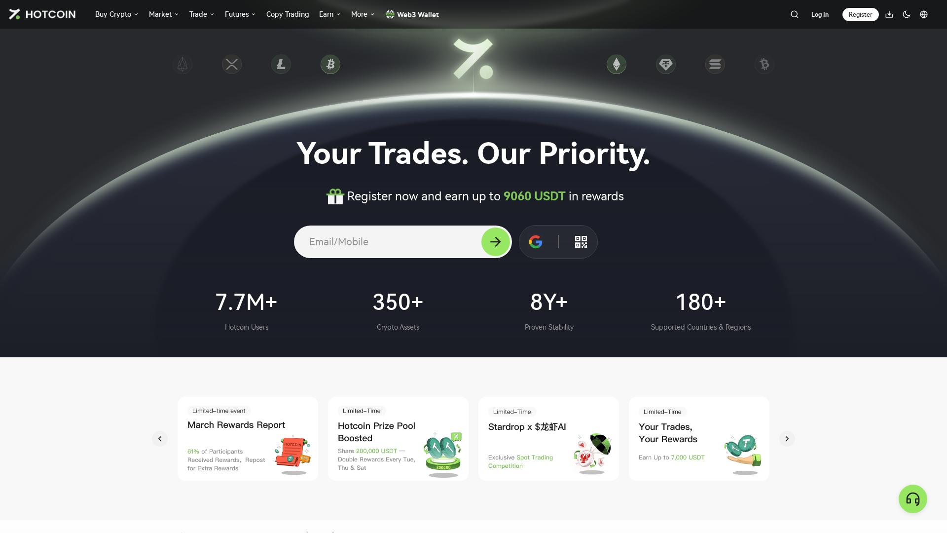 Screenshot of m.hotcoinex8.com