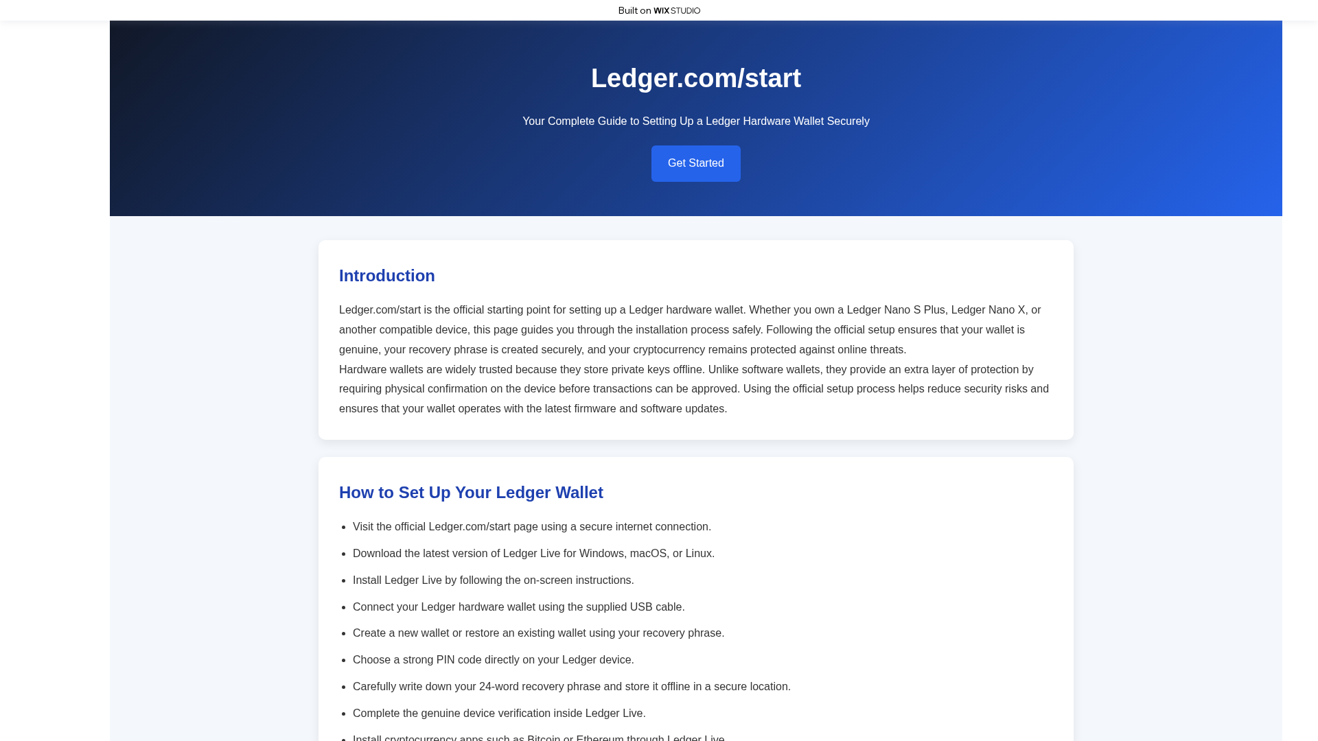 Screenshot of appstarts-ledgrr.wixstudio.com