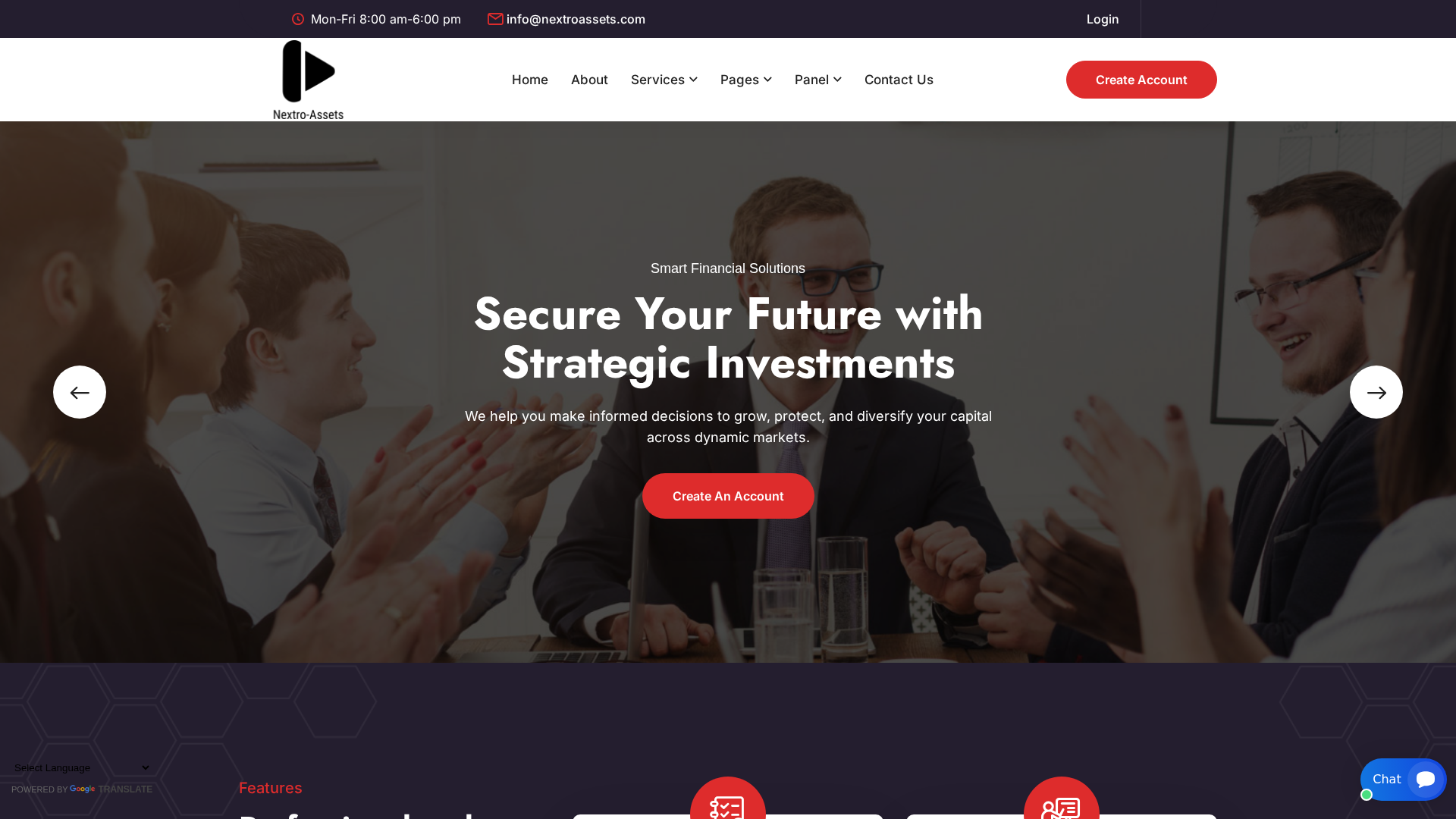 Screenshot of nextroassets.com