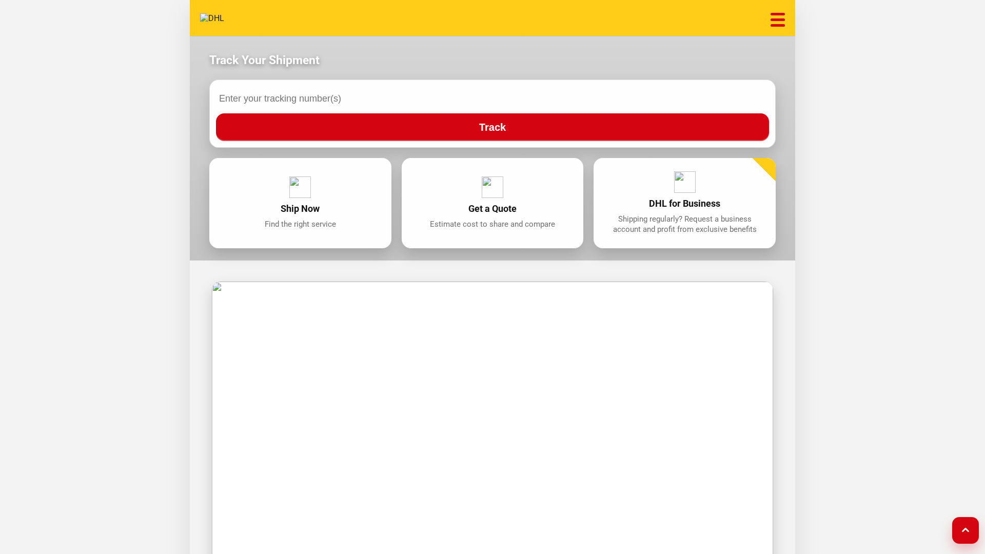 Screenshot of dhltrackservices.vercel.app