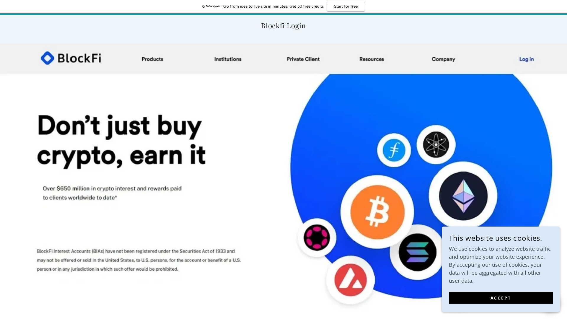 Screenshot of www.logiinblockfii.godaddysites.com