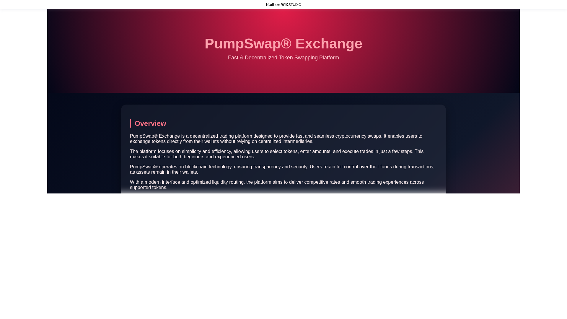 Screenshot of pumpxchange.wixstudio.com