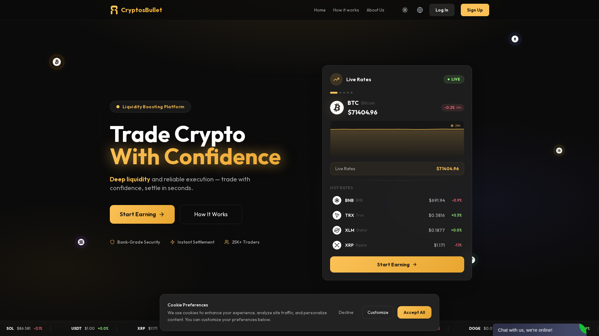 Screenshot of cryptosbullet.com