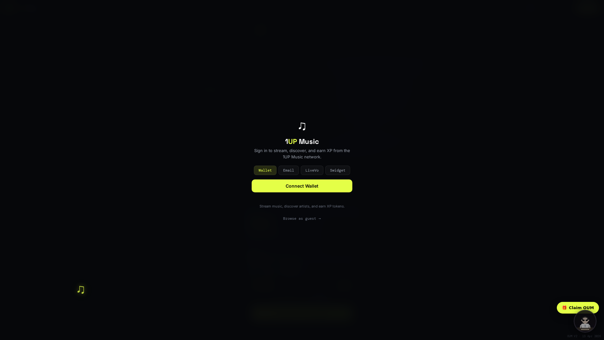 Screenshot of music.1upnetwork.xyz