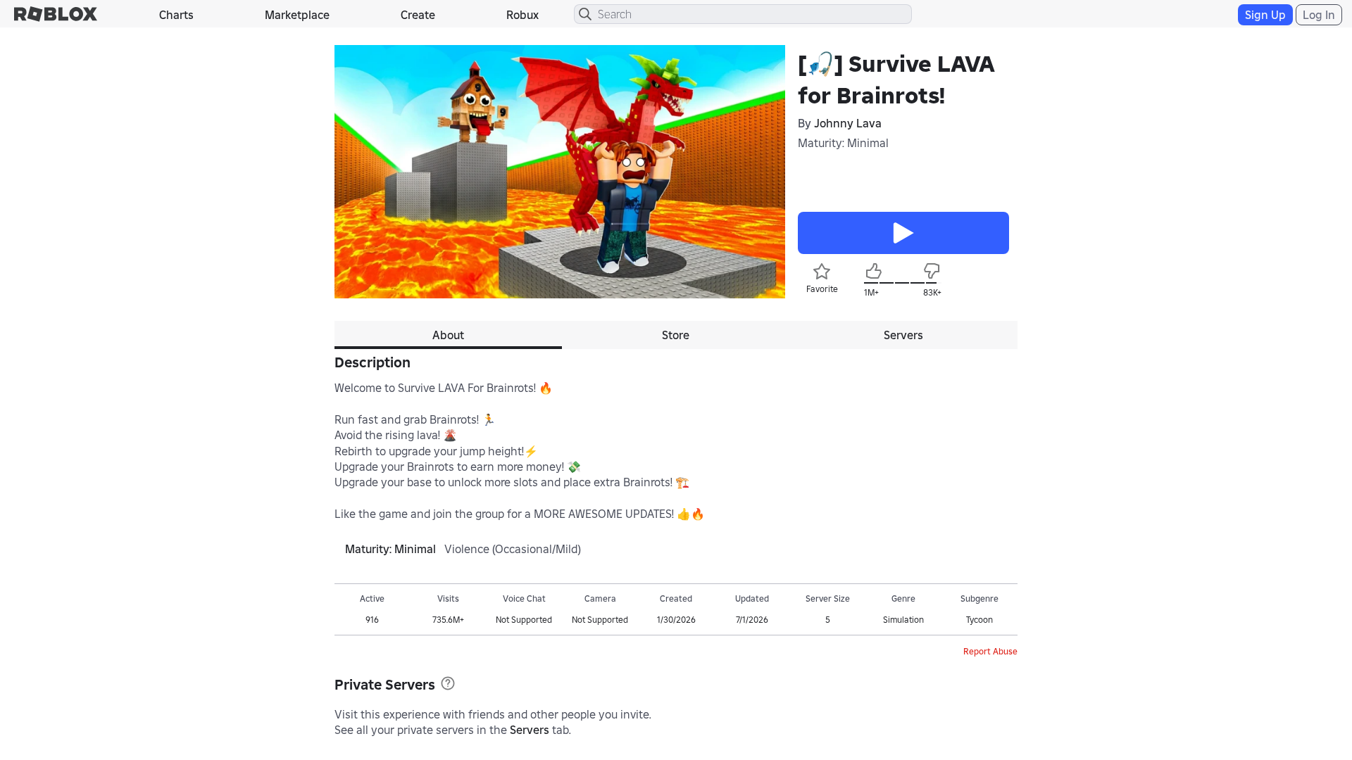 Screenshot of www.roblox.com.bn