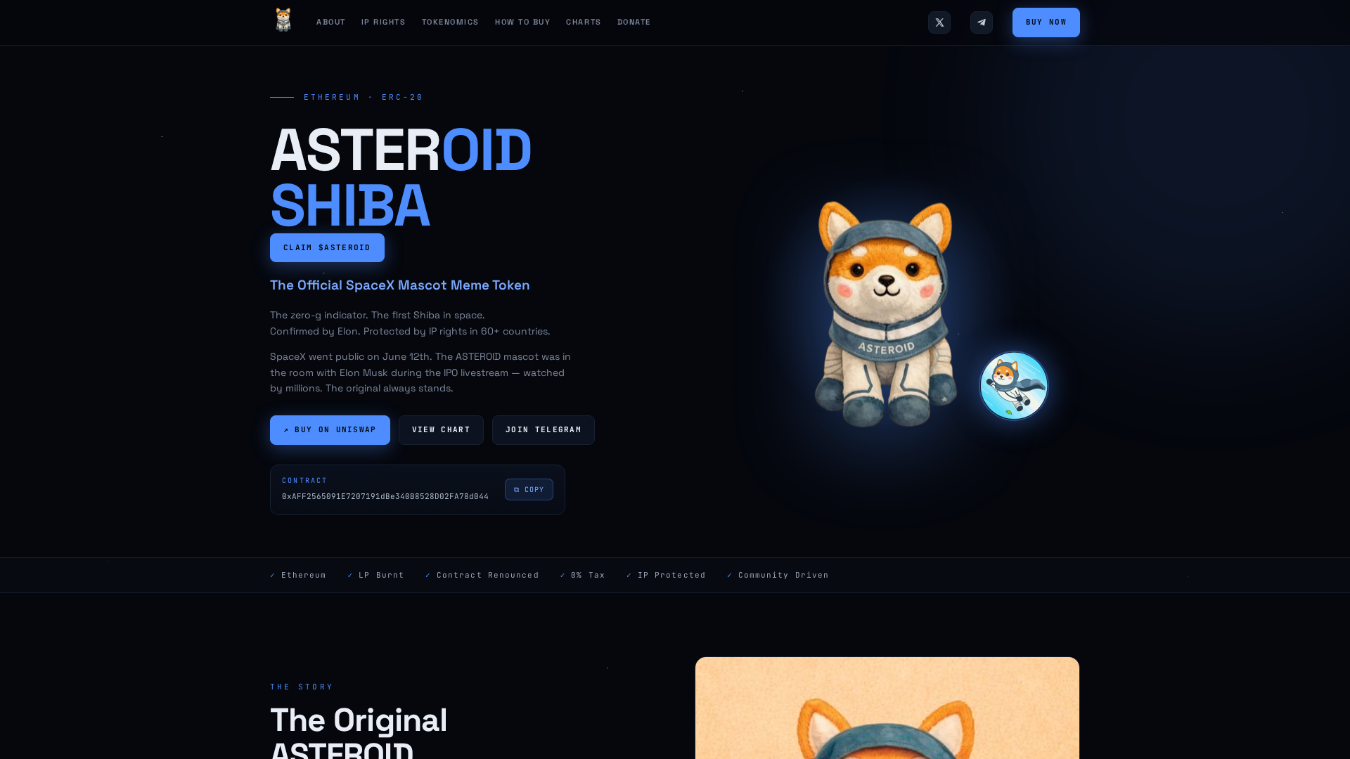Screenshot of asteroidog.info