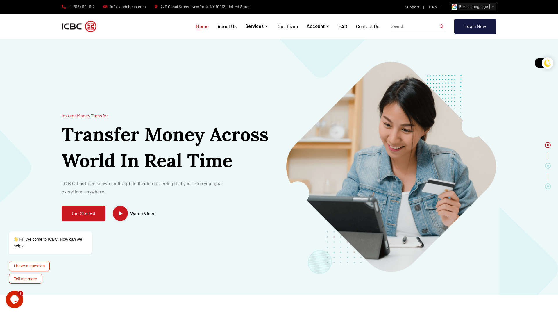 Screenshot of online.indcbcus.com