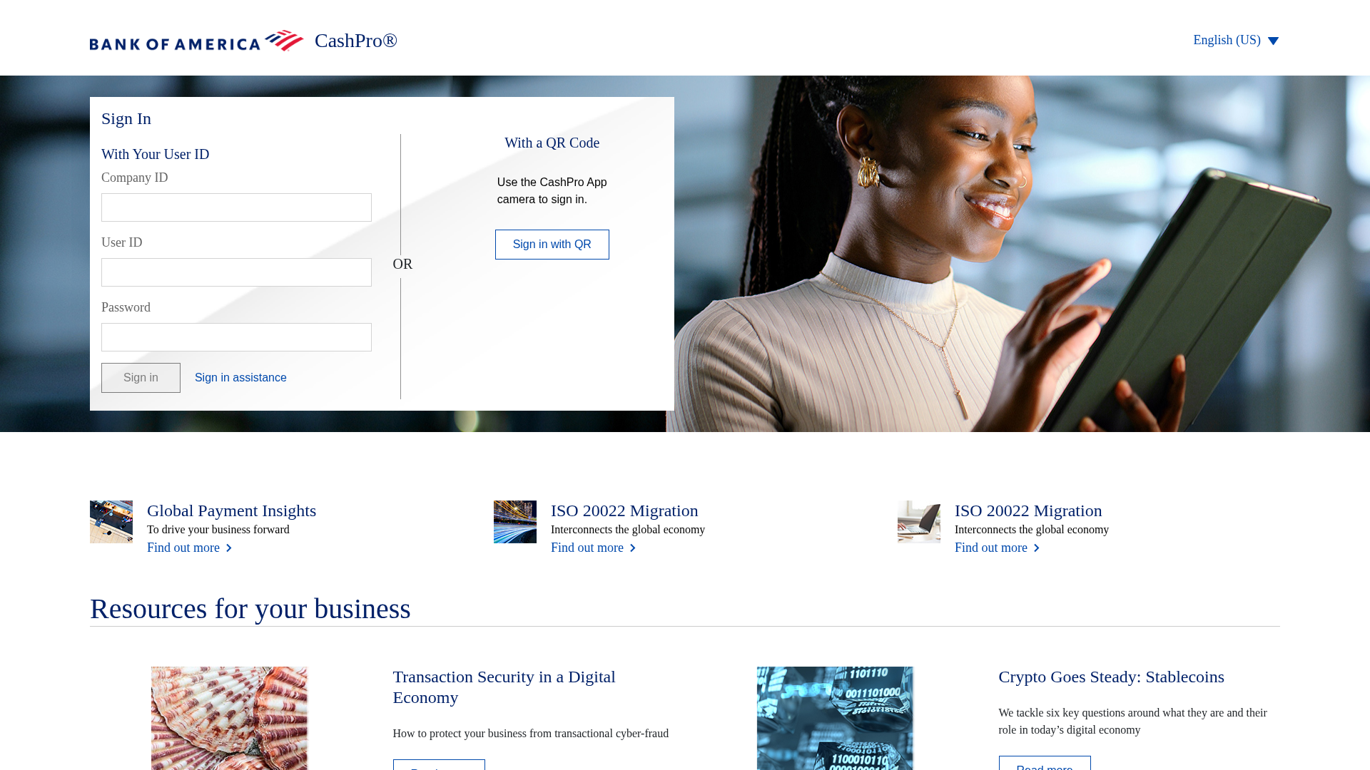 Screenshot of online-cashpro-bofa.app