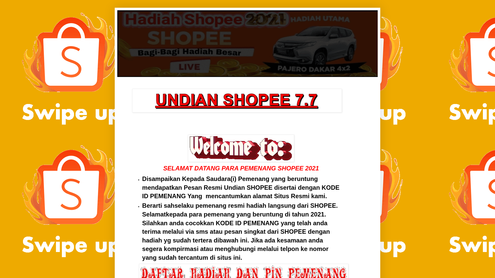 Screenshot of www.pemenangshopee26.blogspot.com