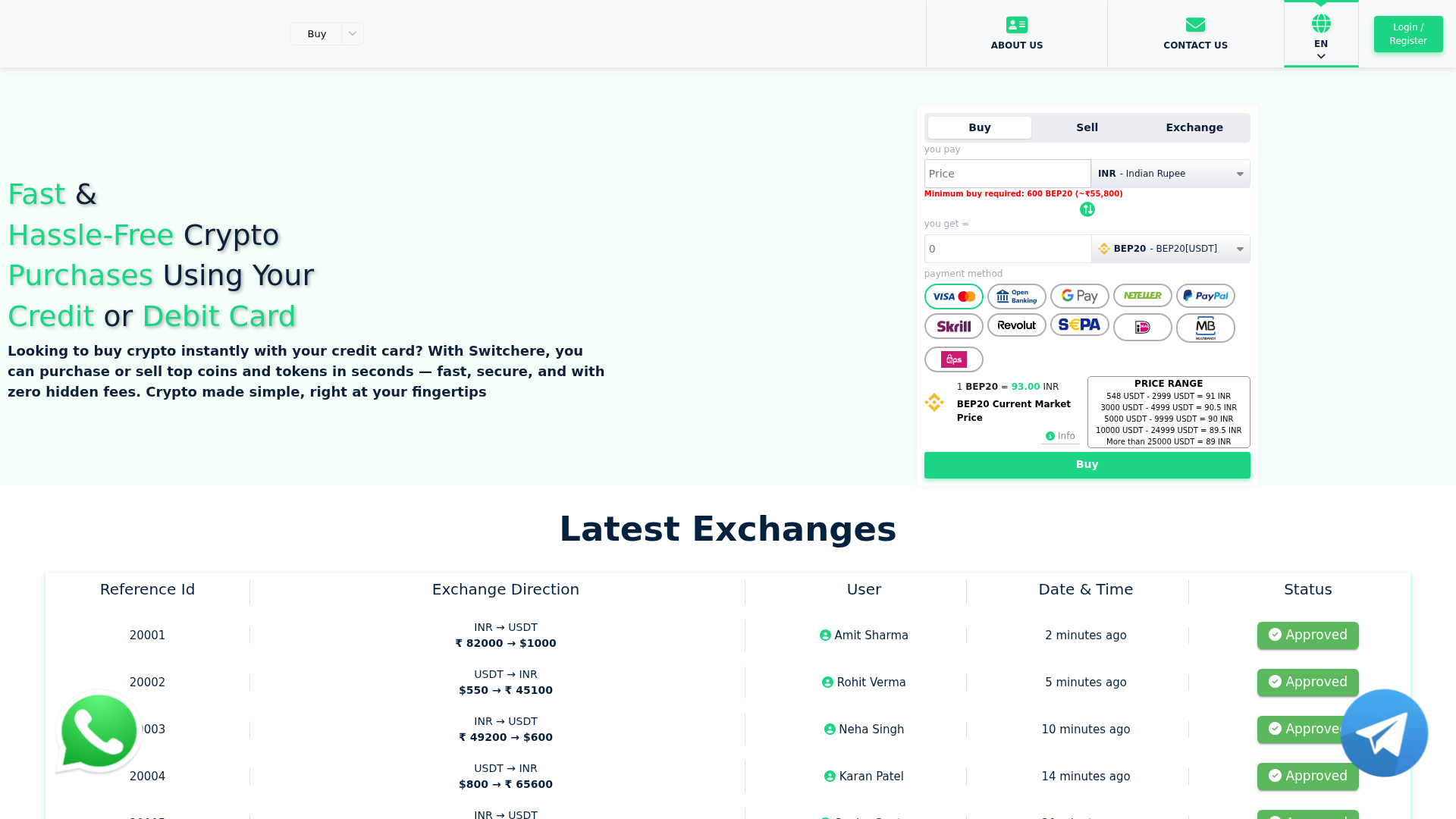 Screenshot of bitoraexchange.live