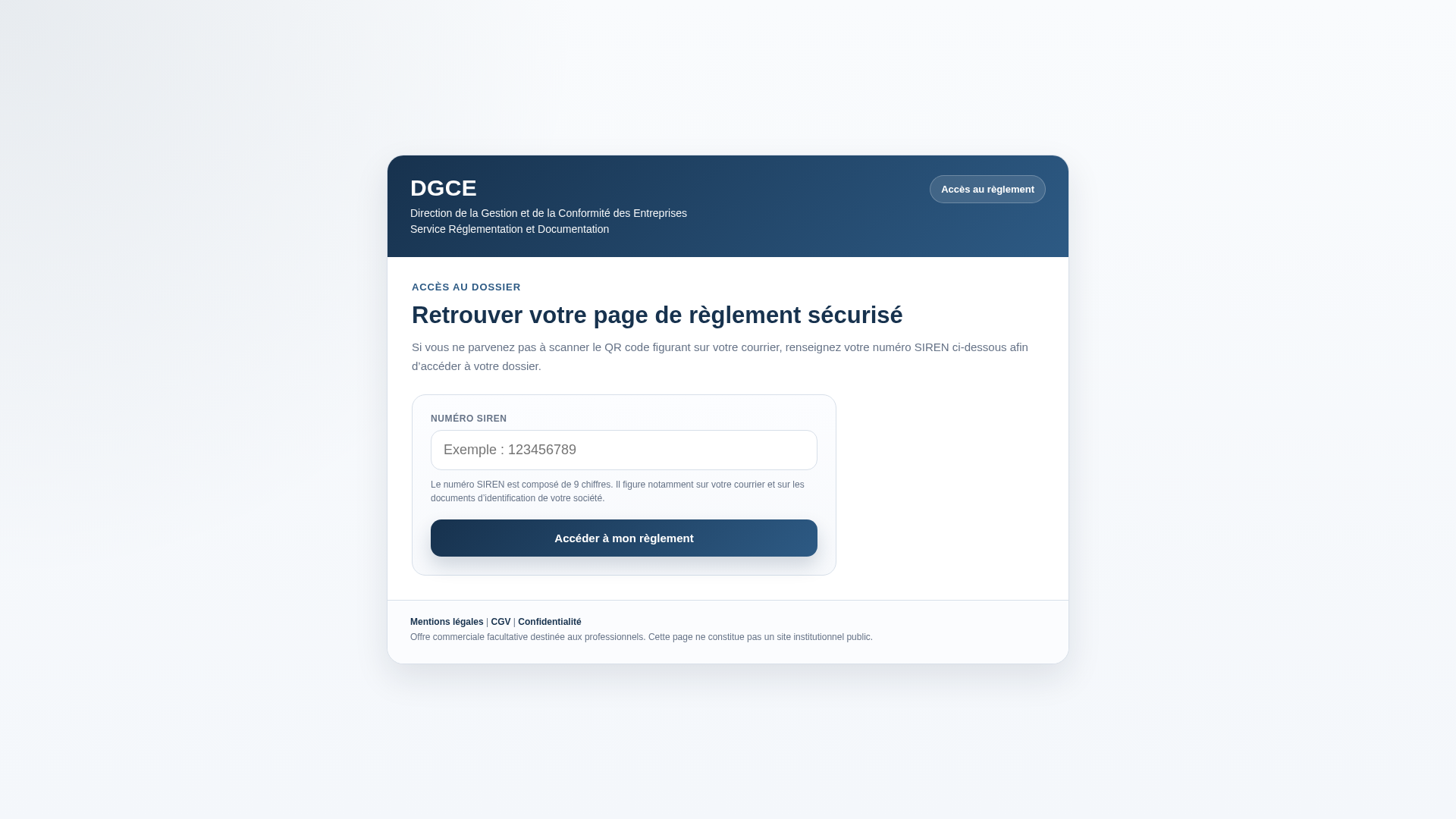Screenshot of paiement.dgce.fr