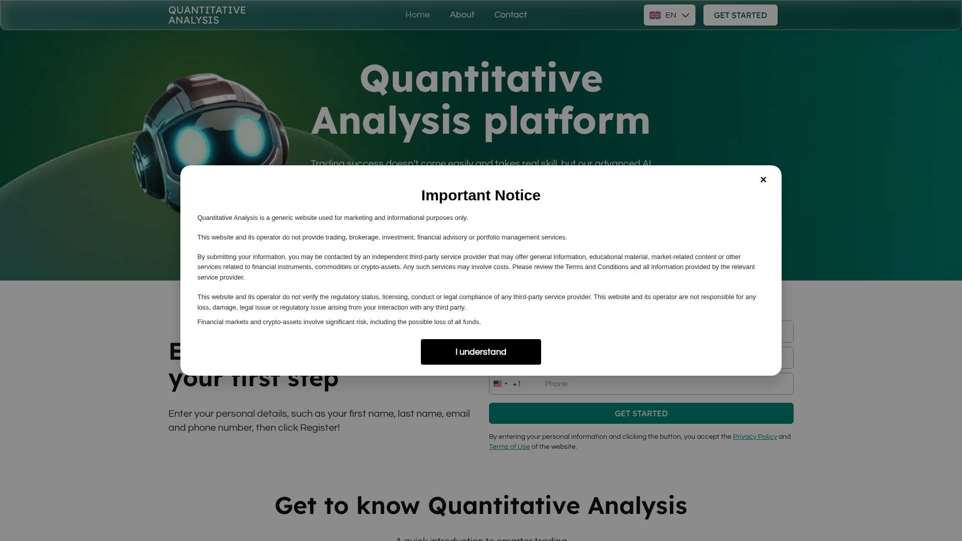 Screenshot of quantitativeanalysis.live