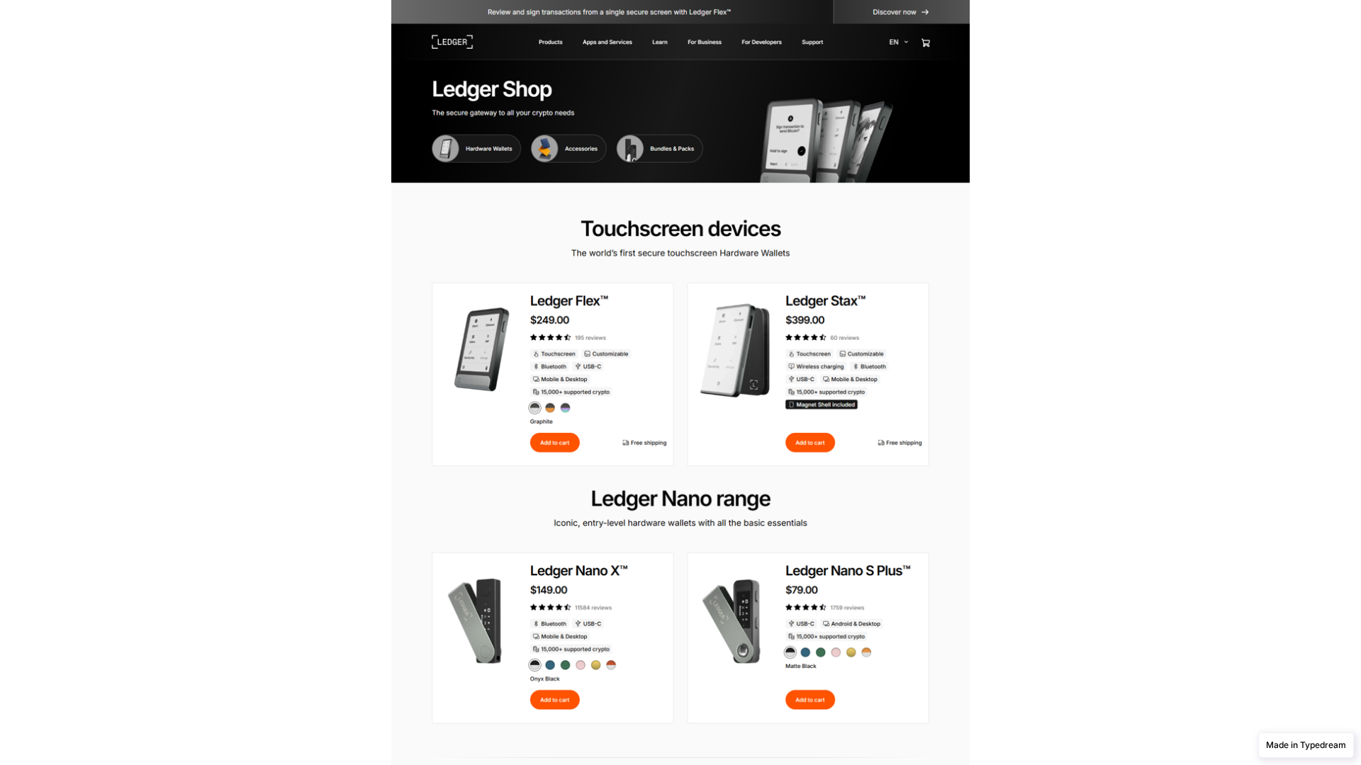 Screenshot of start-ledger-faq-connect.typedream.app