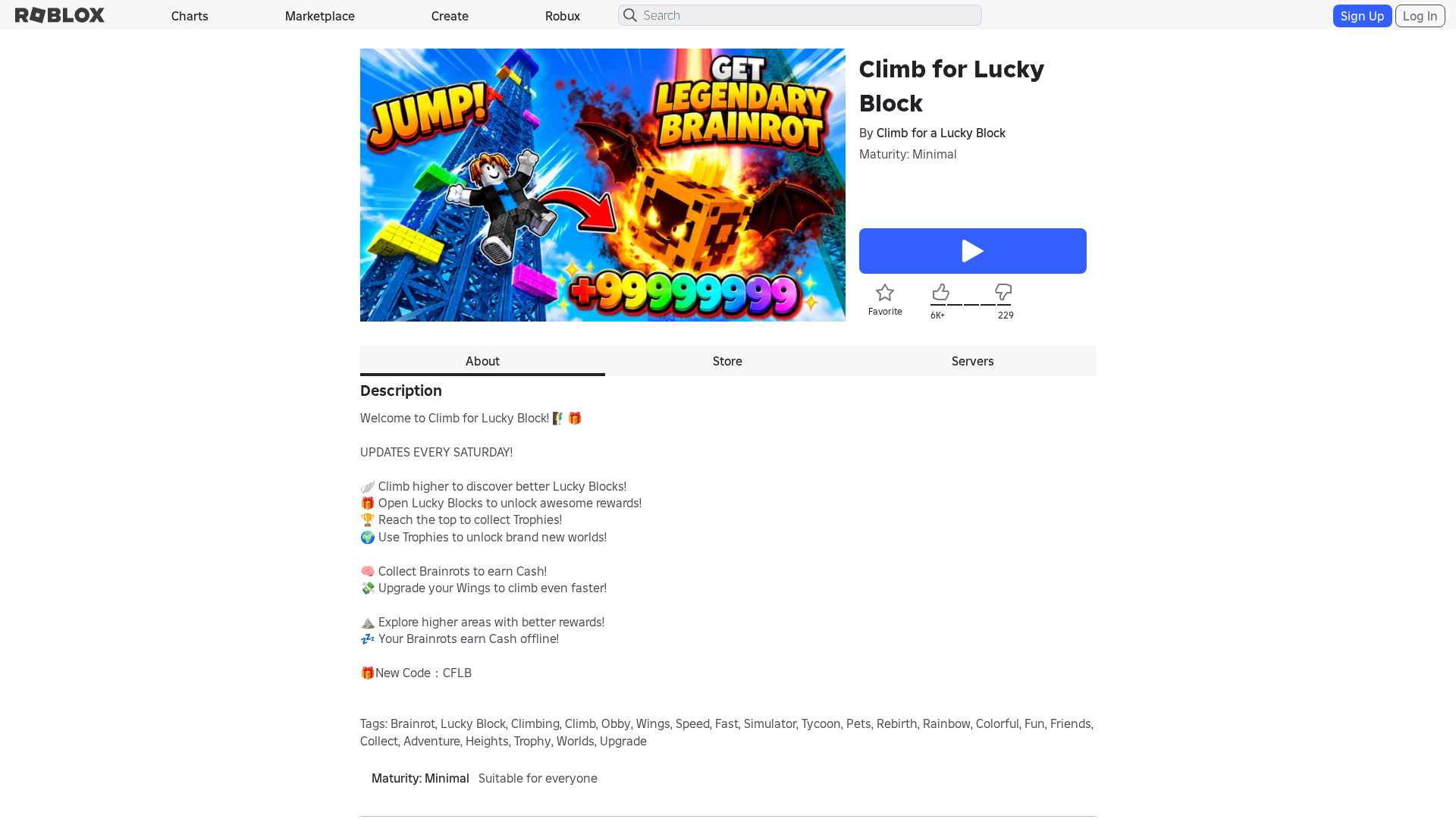 Screenshot of www.roblox.com.bi