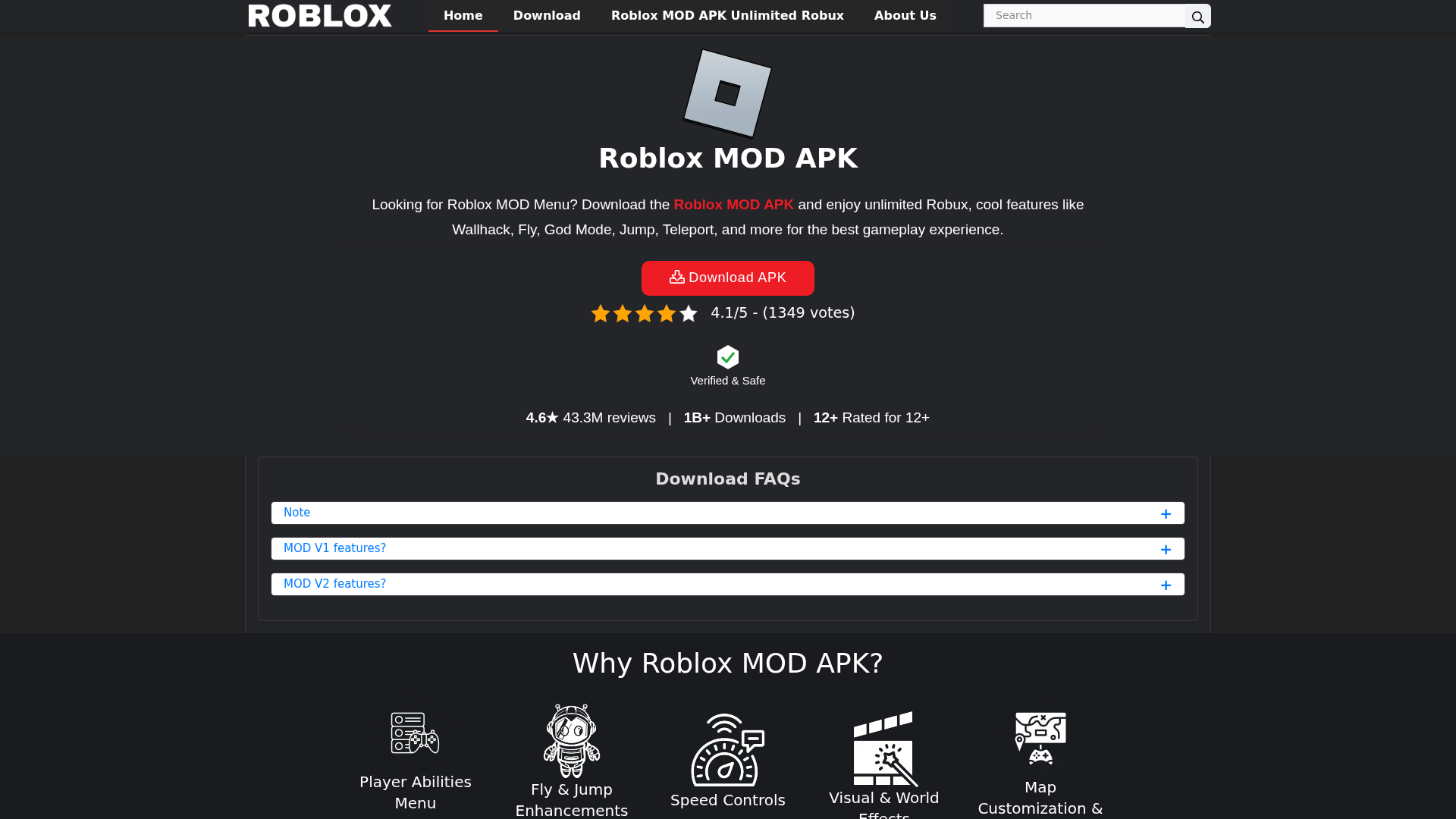 Screenshot of robloxmodsapk.com